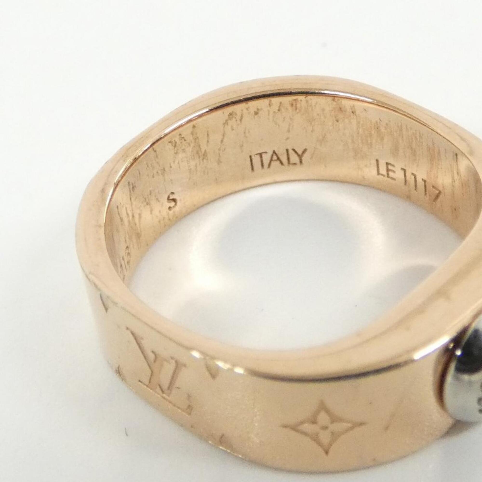 Louis Vuitton Silver Pink Gold Band Ring (Pre-Owned)