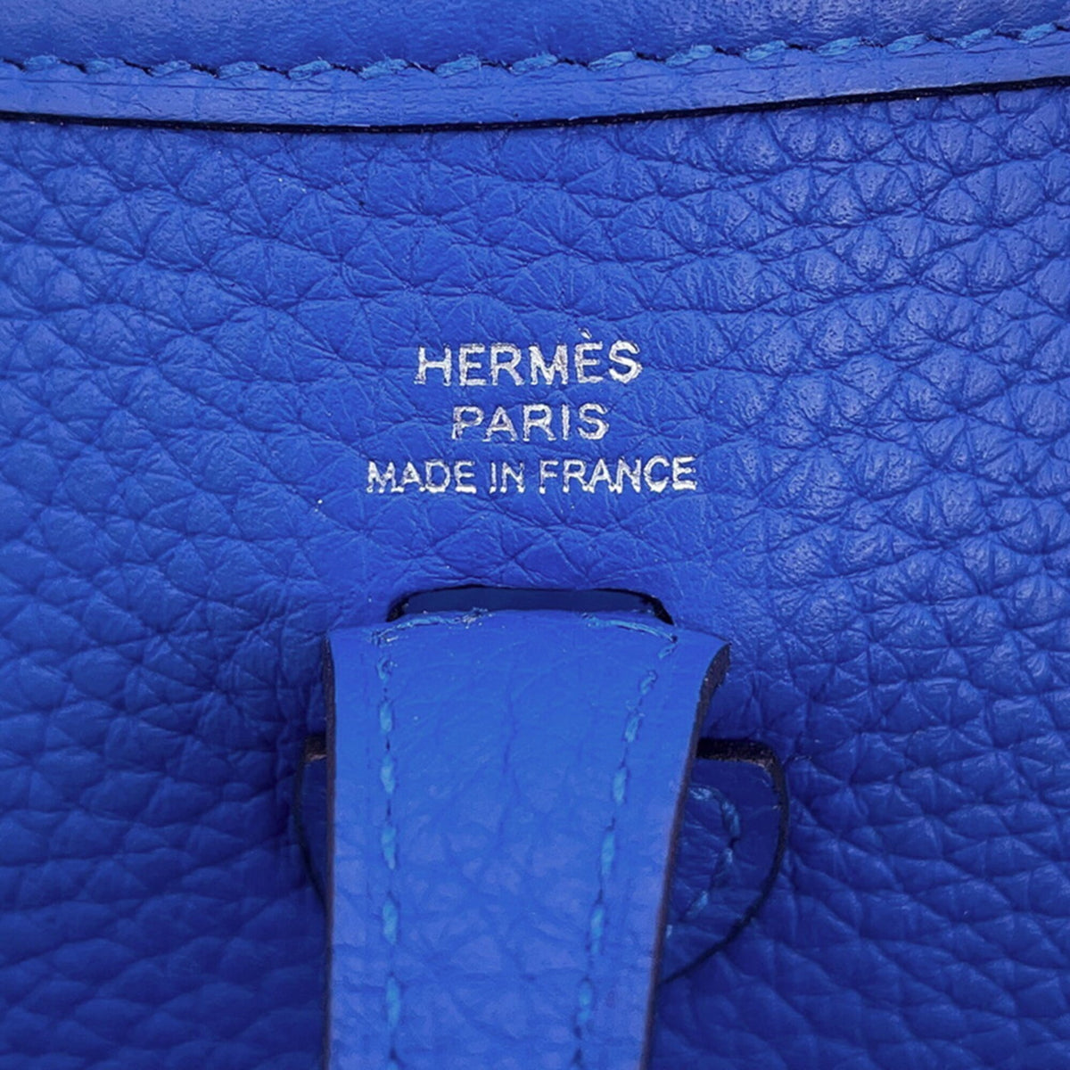 Hermes Evelyne Silver Taurillon Clemence Leather Handbag Shoulder Bag (Pre-Owned)