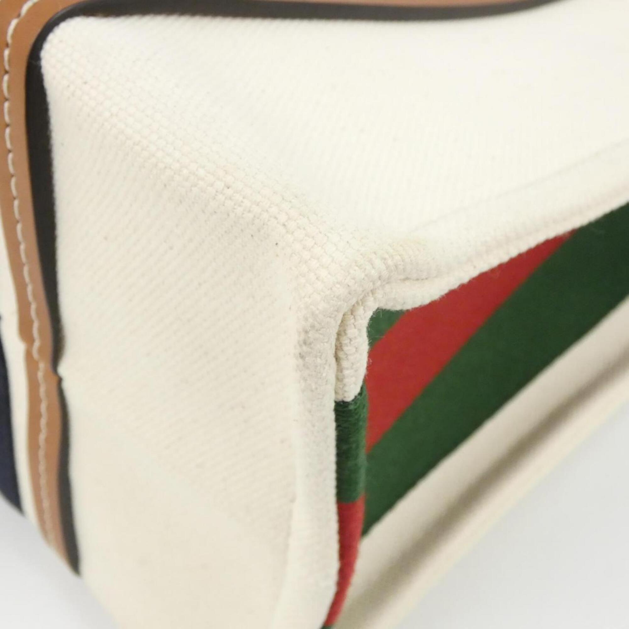 Gucci White Canvas Handbag (Pre-Owned)