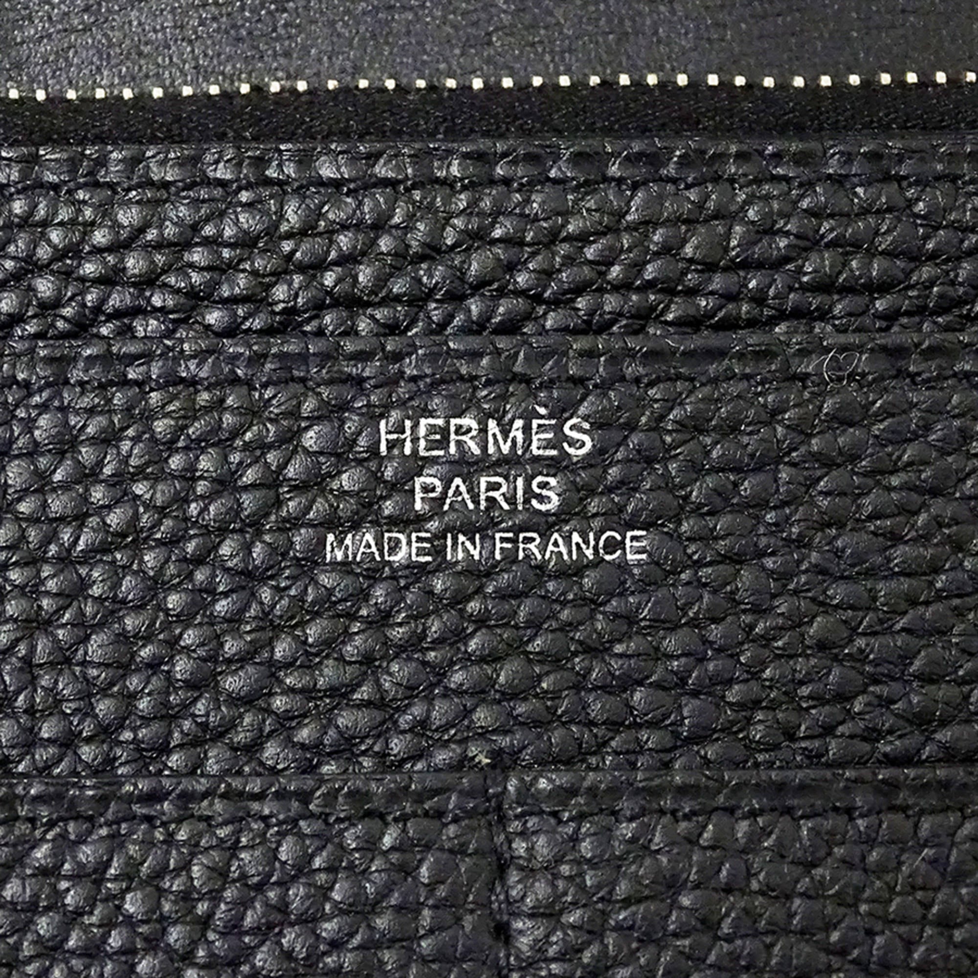 Hermes Black Togo Leather Long Wallet (Bi-Fold) (Pre-Owned)