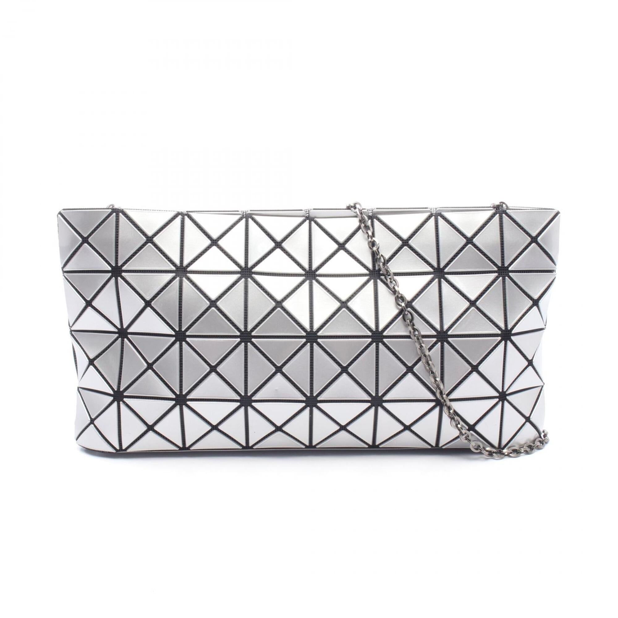 Bao Bao Issey Miyake Silver Coated Canvas Handbag Shoulder Bag (Pre-Owned)