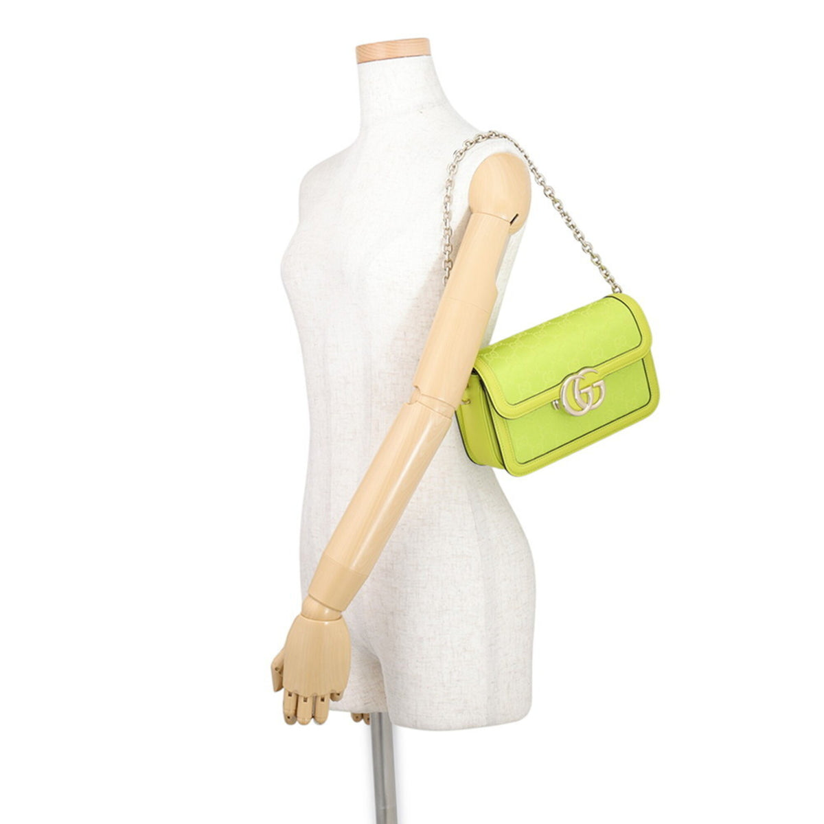 Gucci Lime Green Leather Shoulder Bag (Pre-Owned)