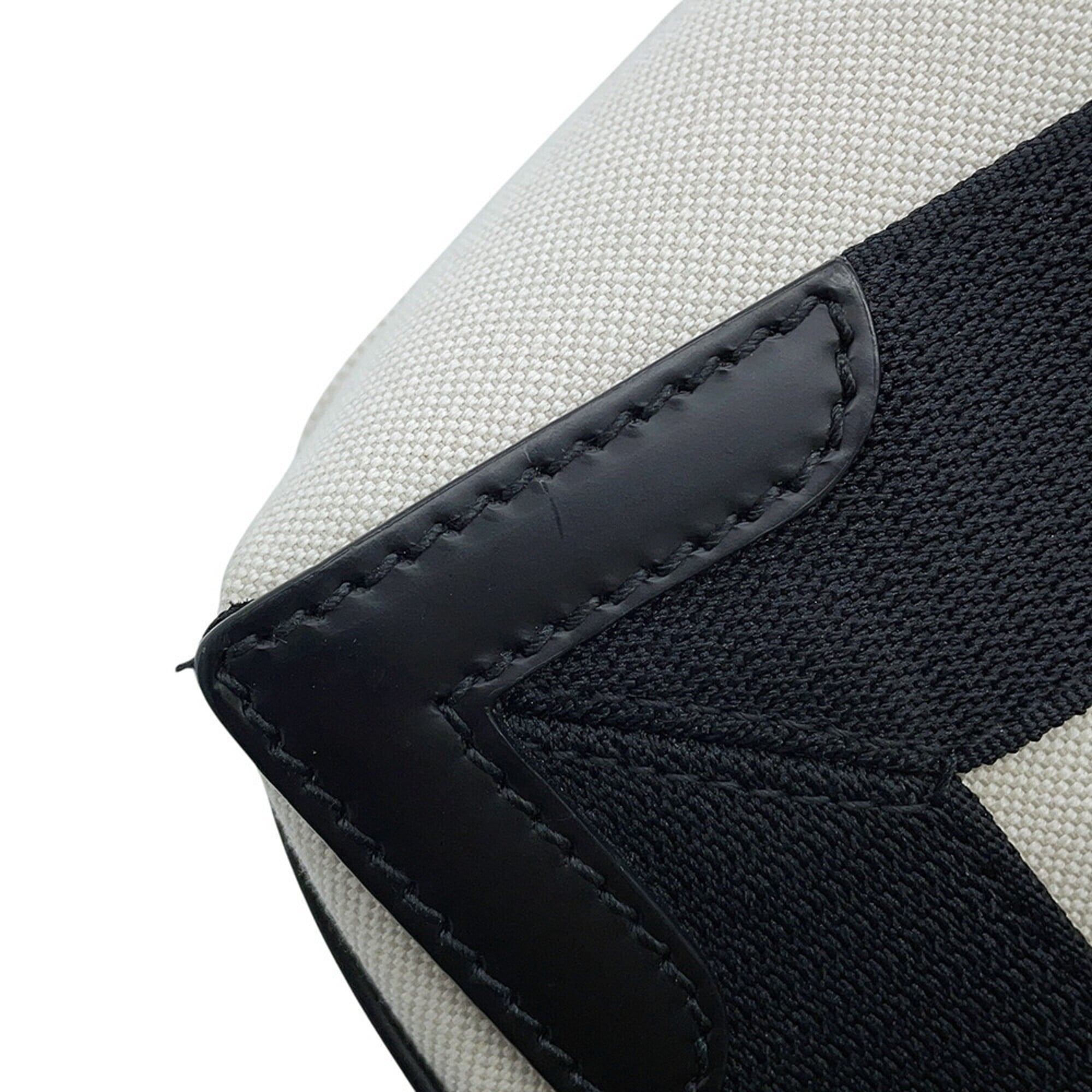 Balenciaga Black White Canvas Leather Handbag (Pre-Owned)