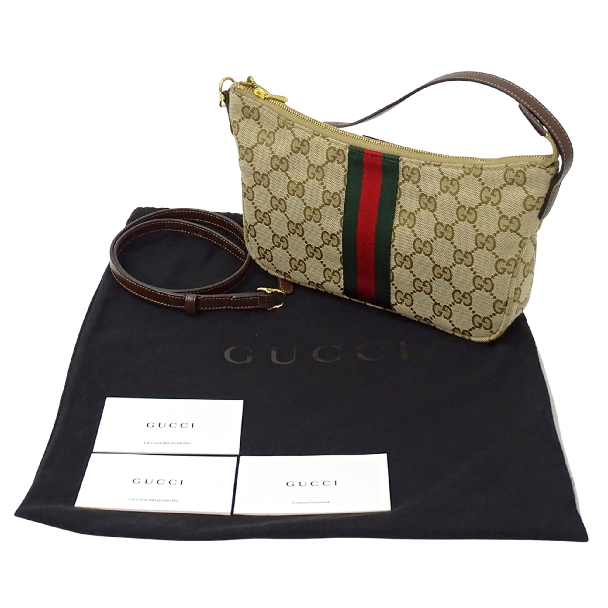 Gucci Beige Brown Gg Supreme Canvas Handbag Shoulder Bag (Pre-Owned)