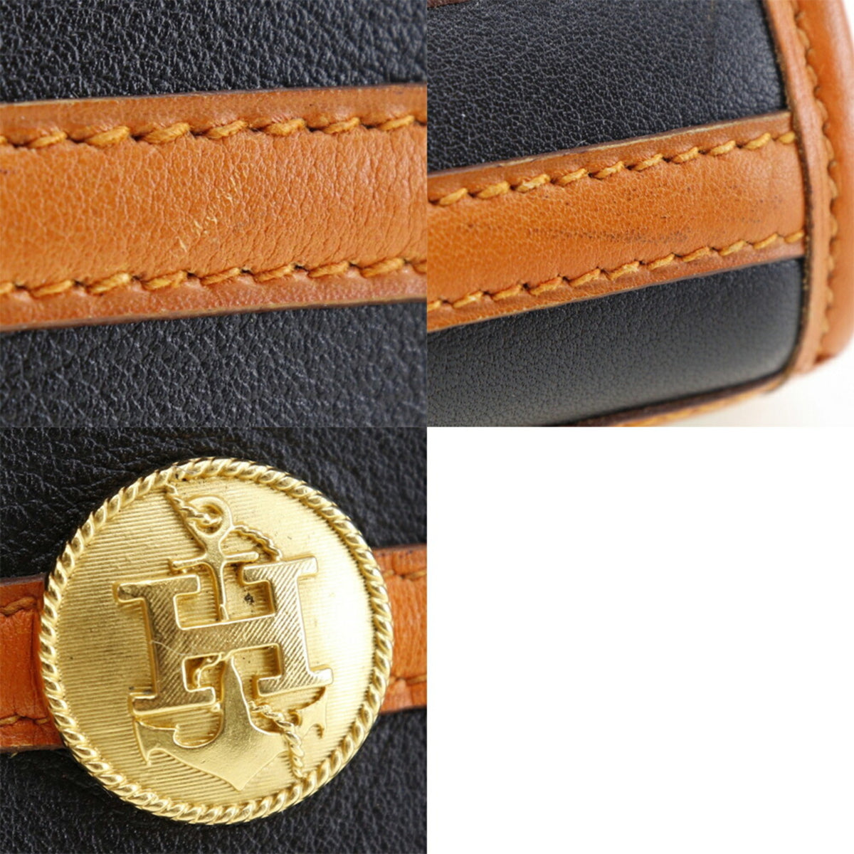 Hermes Black Orange Leather Shoulder Bag (Pre-Owned)