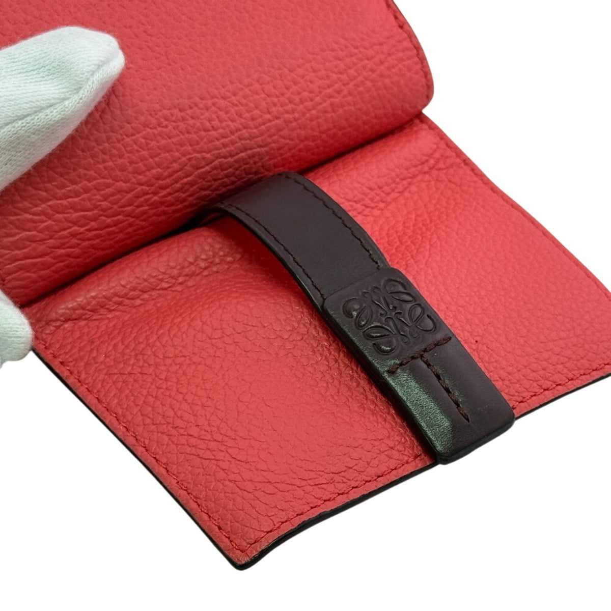 Loewe Brown Pink Leather Wallet (Tri-Fold) (Pre-Owned)