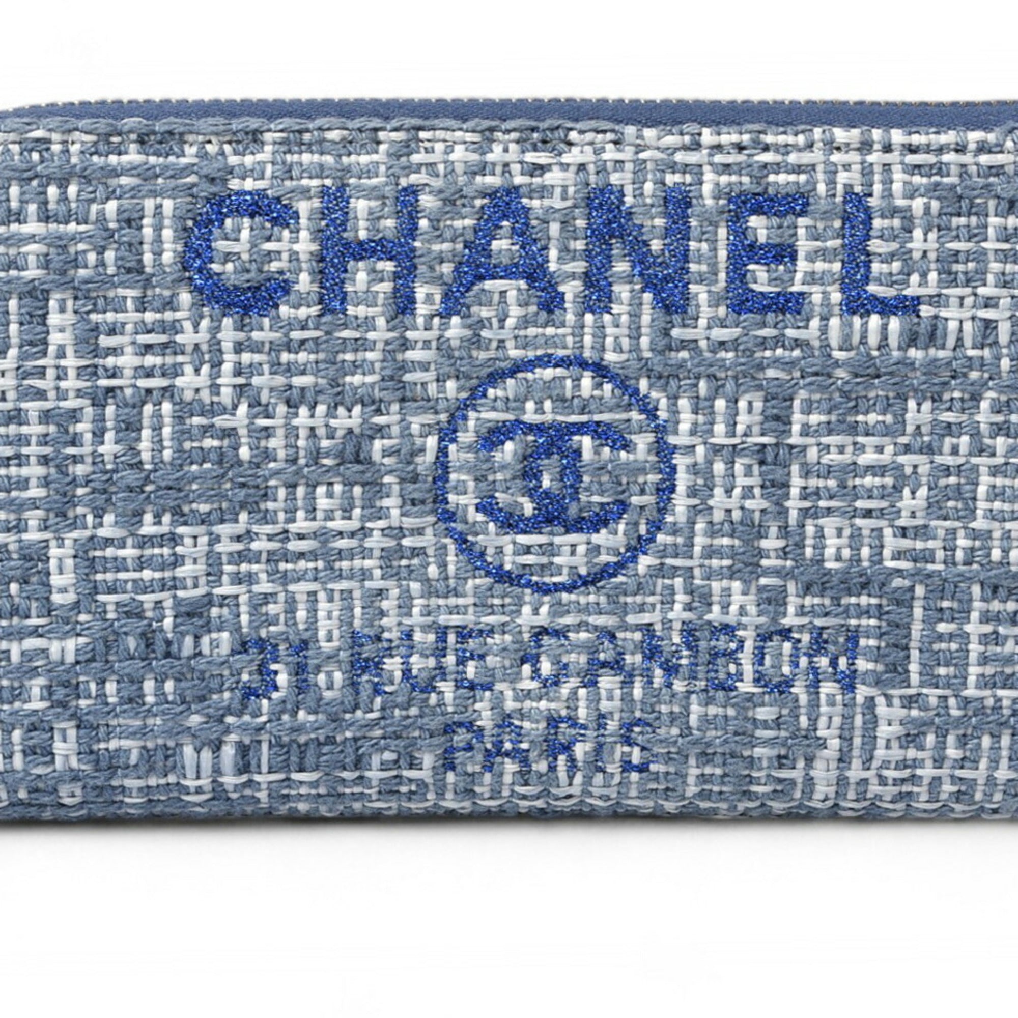 Chanel Blue Tweed Wallet (Bi-Fold) (Pre-Owned)