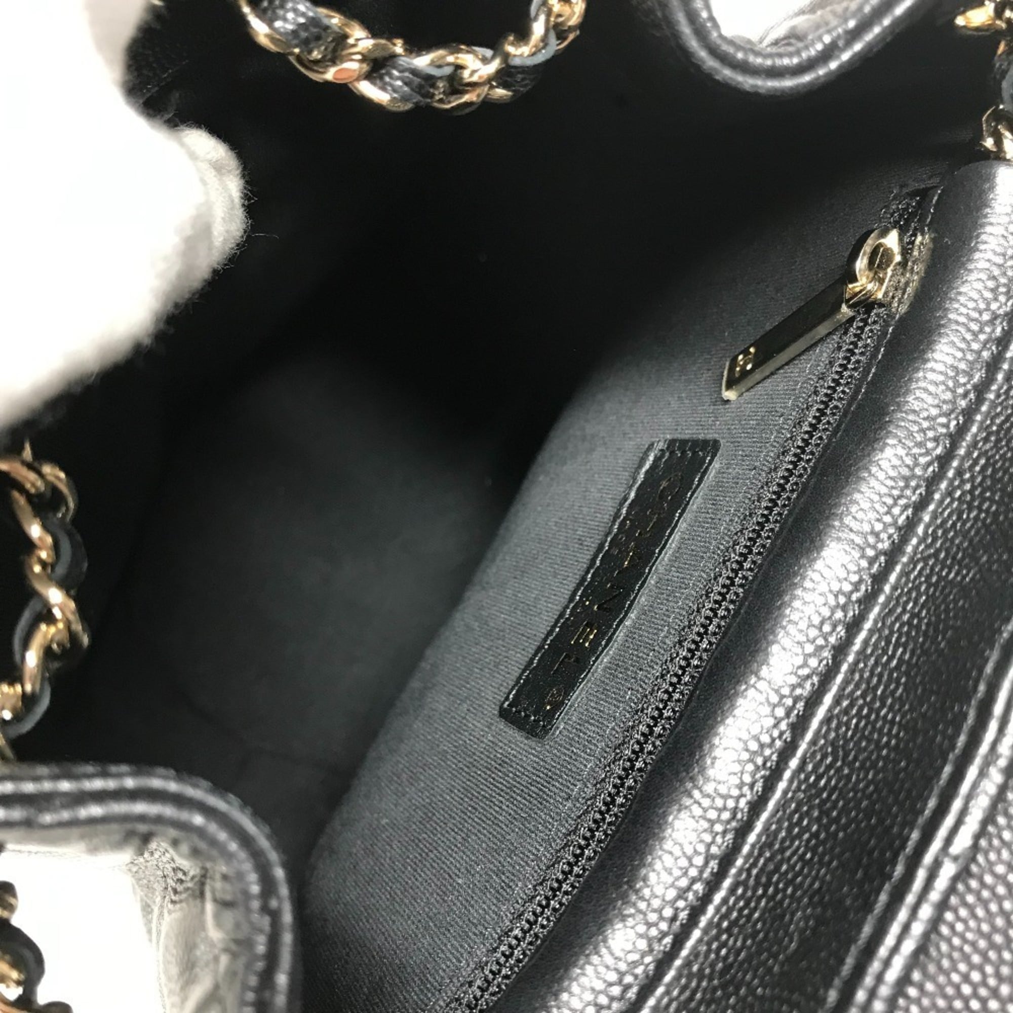 Chanel Black Grained Calfskin Backpack (Pre-Owned)