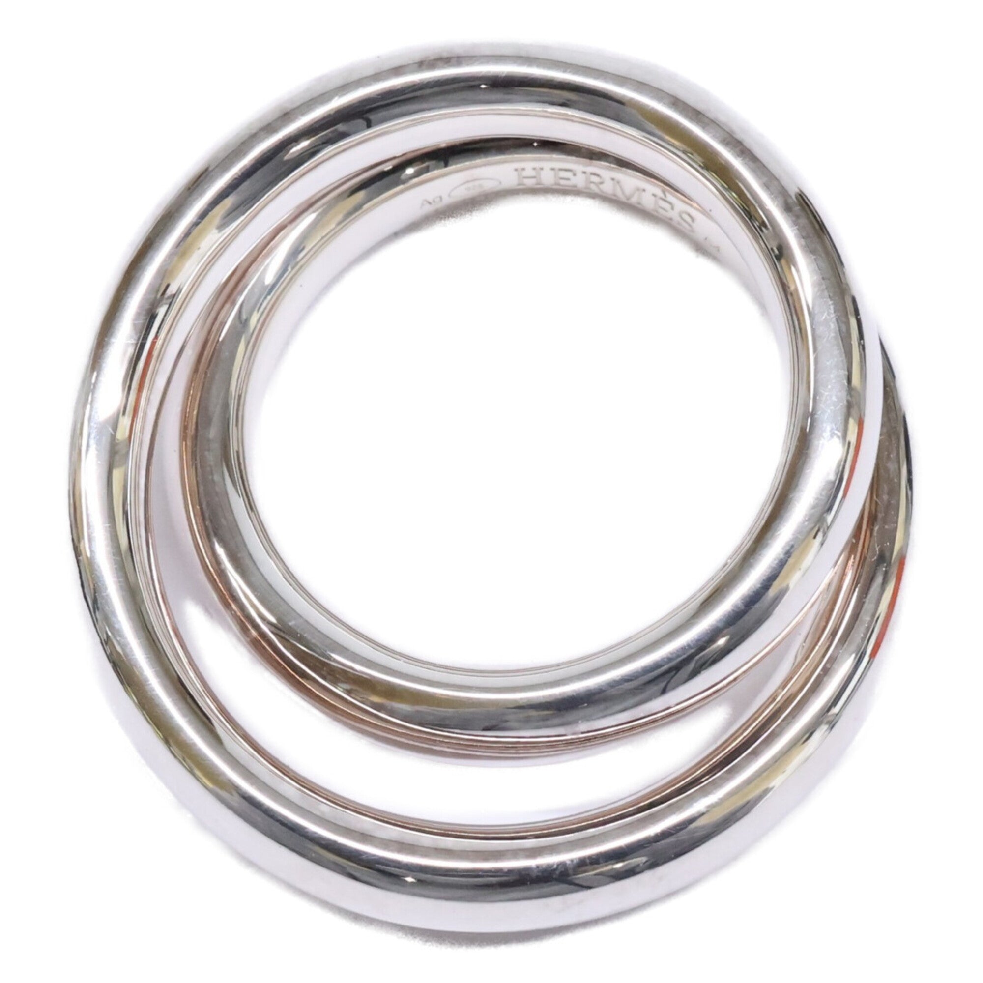 Hermes Silver Silver 925 Band Ring (Pre-Owned)