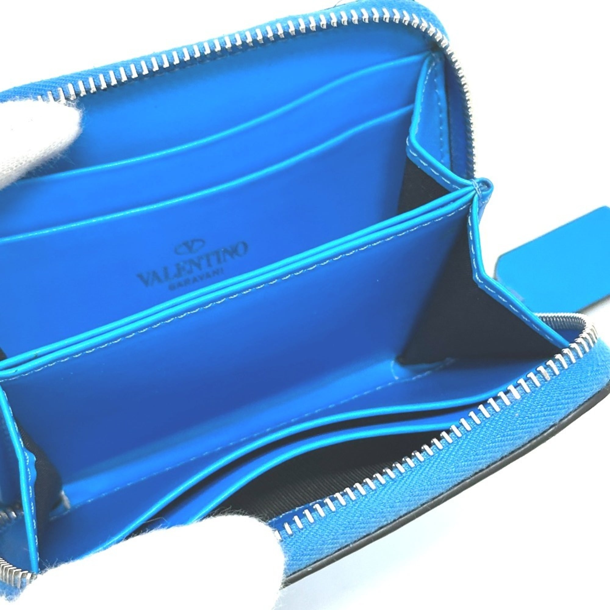 Valentino Blue Leather Long Wallet (Bi-Fold) (Pre-Owned)