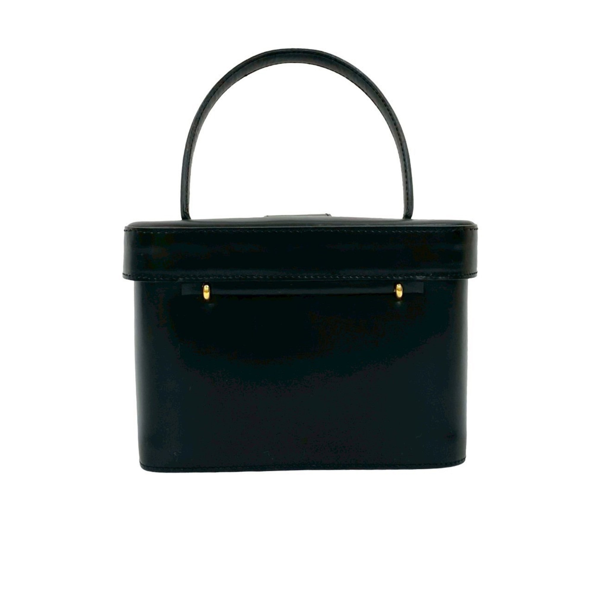 Celine Black Leather Handbag Tote Bag Vanity Bag (Pre-Owned)