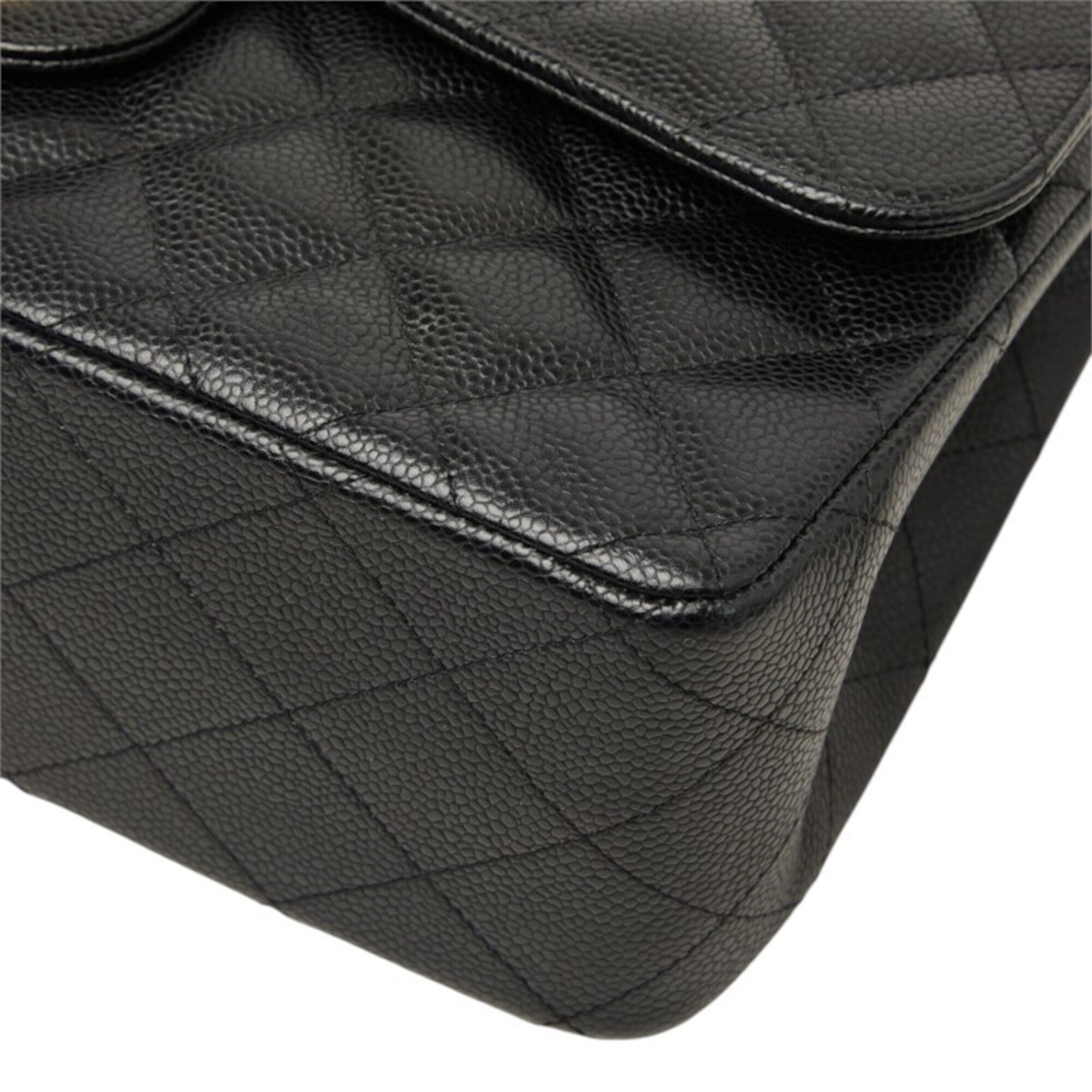Chanel Black Grained Calfskin Shoulder Bag (Pre-Owned)