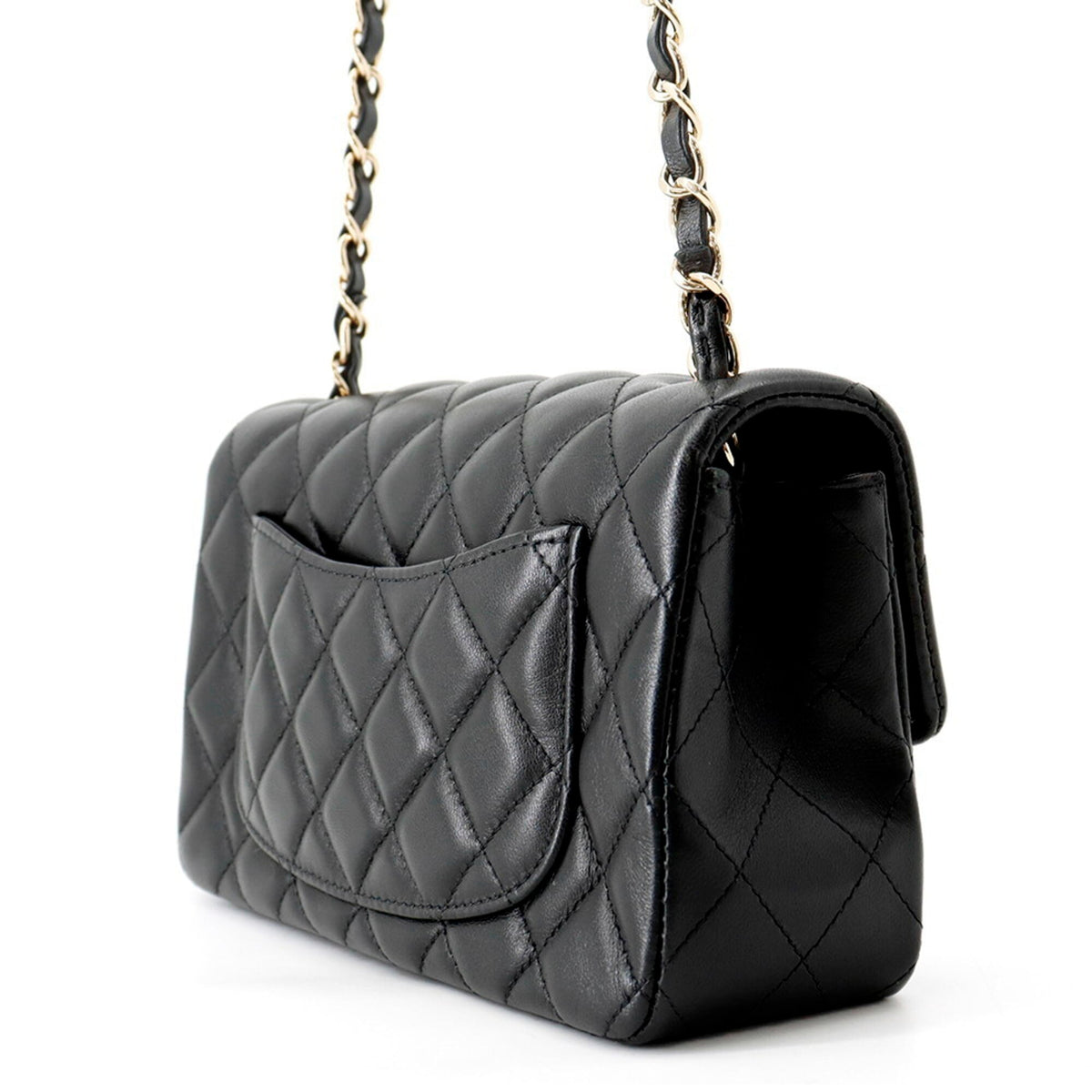 Chanel Black Leather Handbag Shoulder Bag (Pre-Owned)