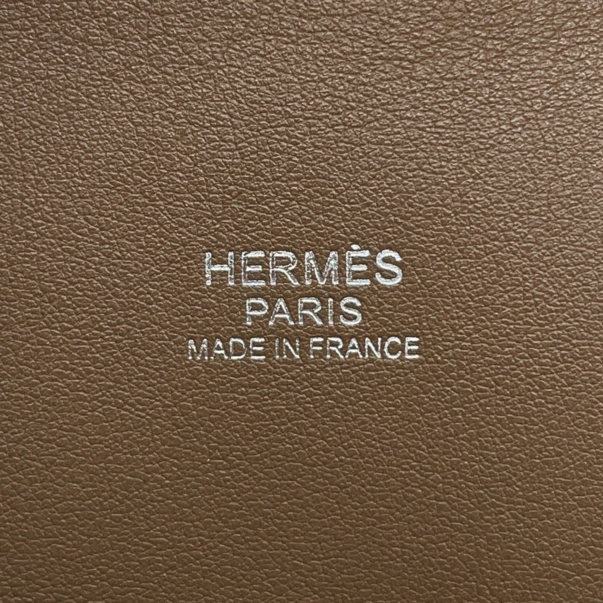Hermes Etoupe Gray Taurillon Clemence Leather Handbag Shoulder Bag (Pre-Owned)