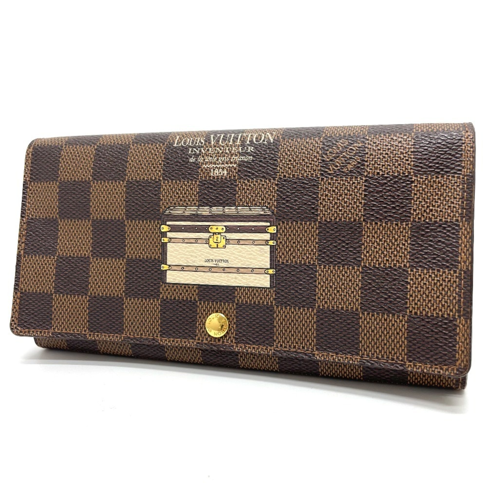 Louis Vuitton Damier Brown Damier Canvas Ebene Damier Canvas Long Wallet (Bi-Fold) (Pre-Owned)