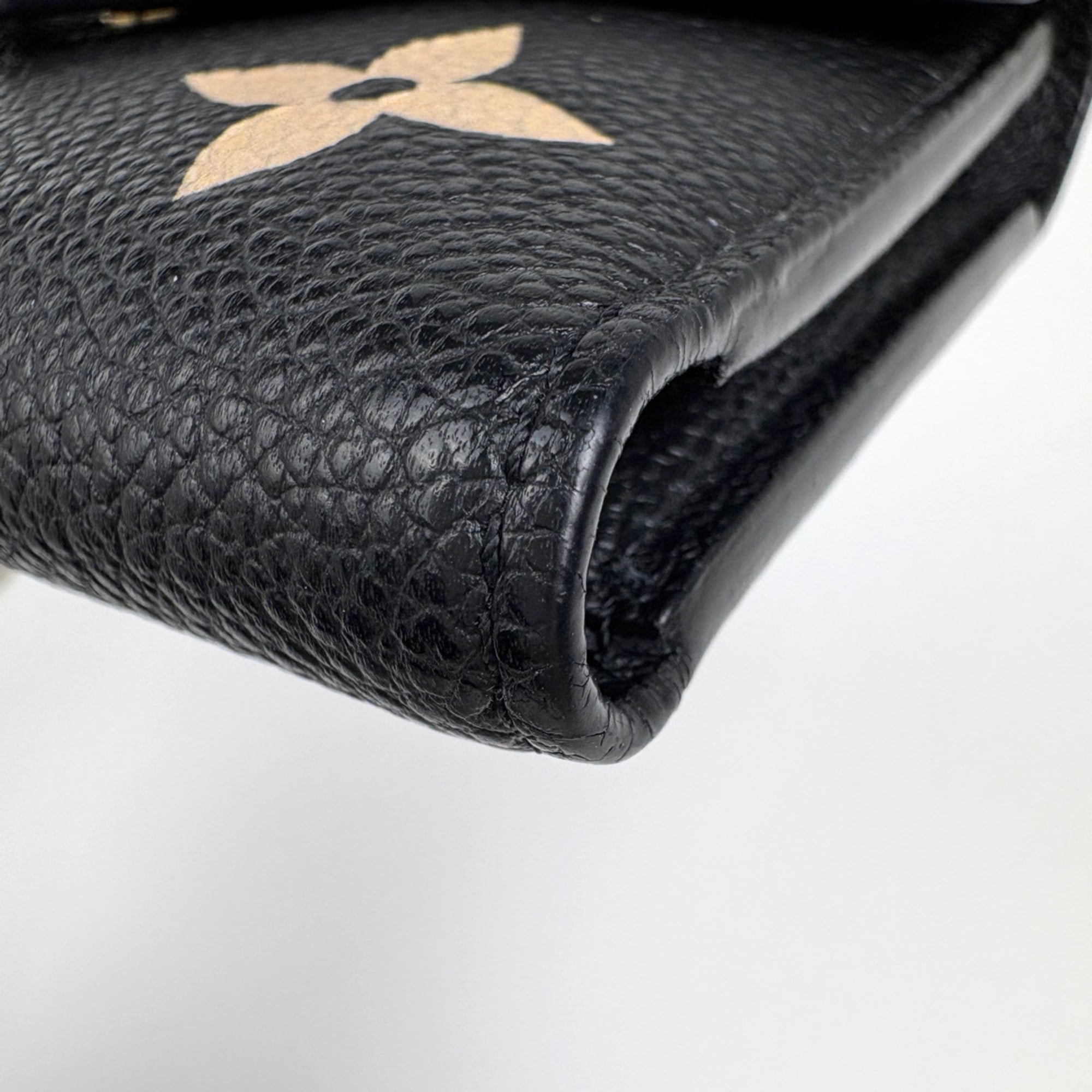 Louis Vuitton Beige Bicolor Black Noir Monogram Empreinte Wallet (Tri-Fold) (Pre-Owned)