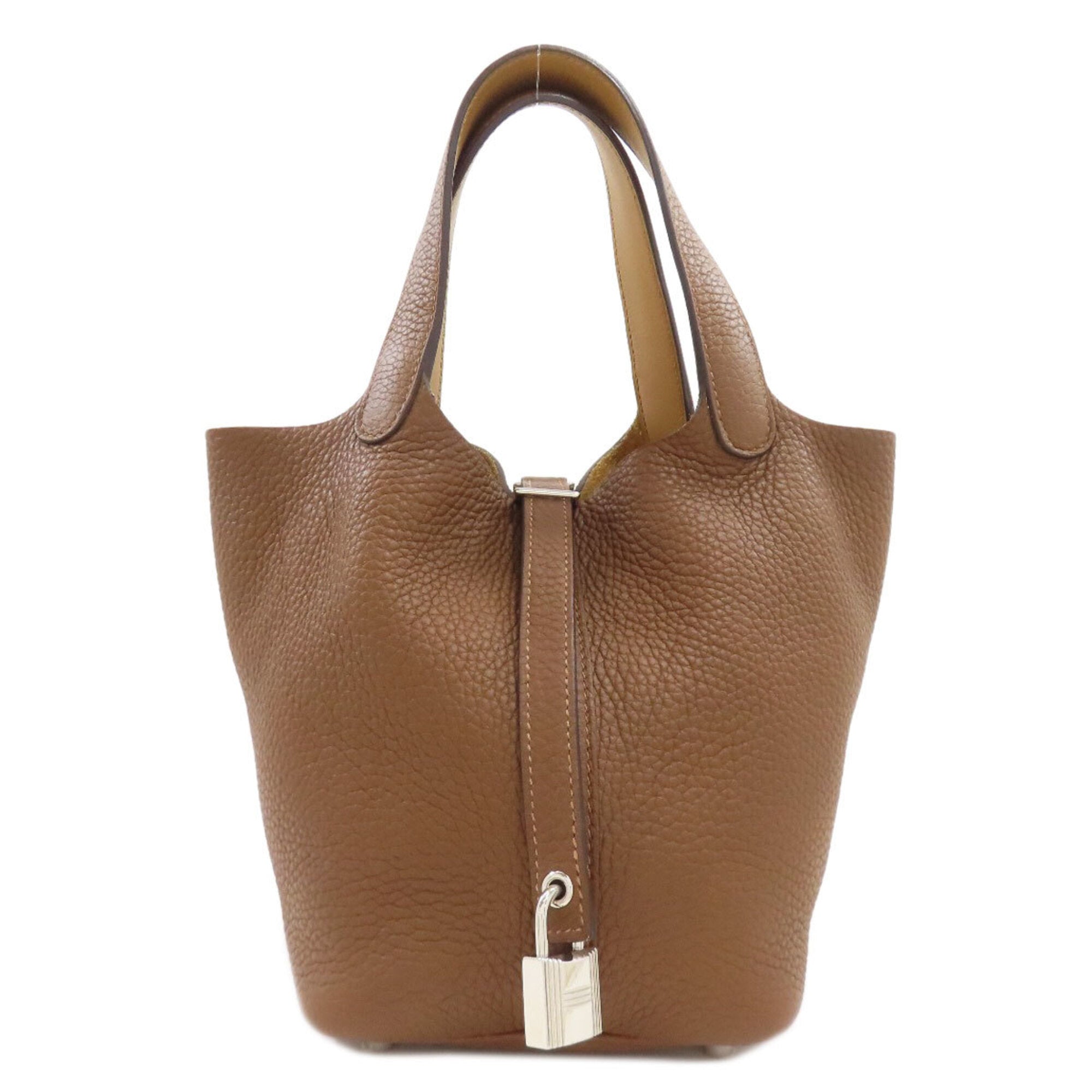 Hermes Brown Taurillon Clemence Leather Handbag (Pre-Owned)