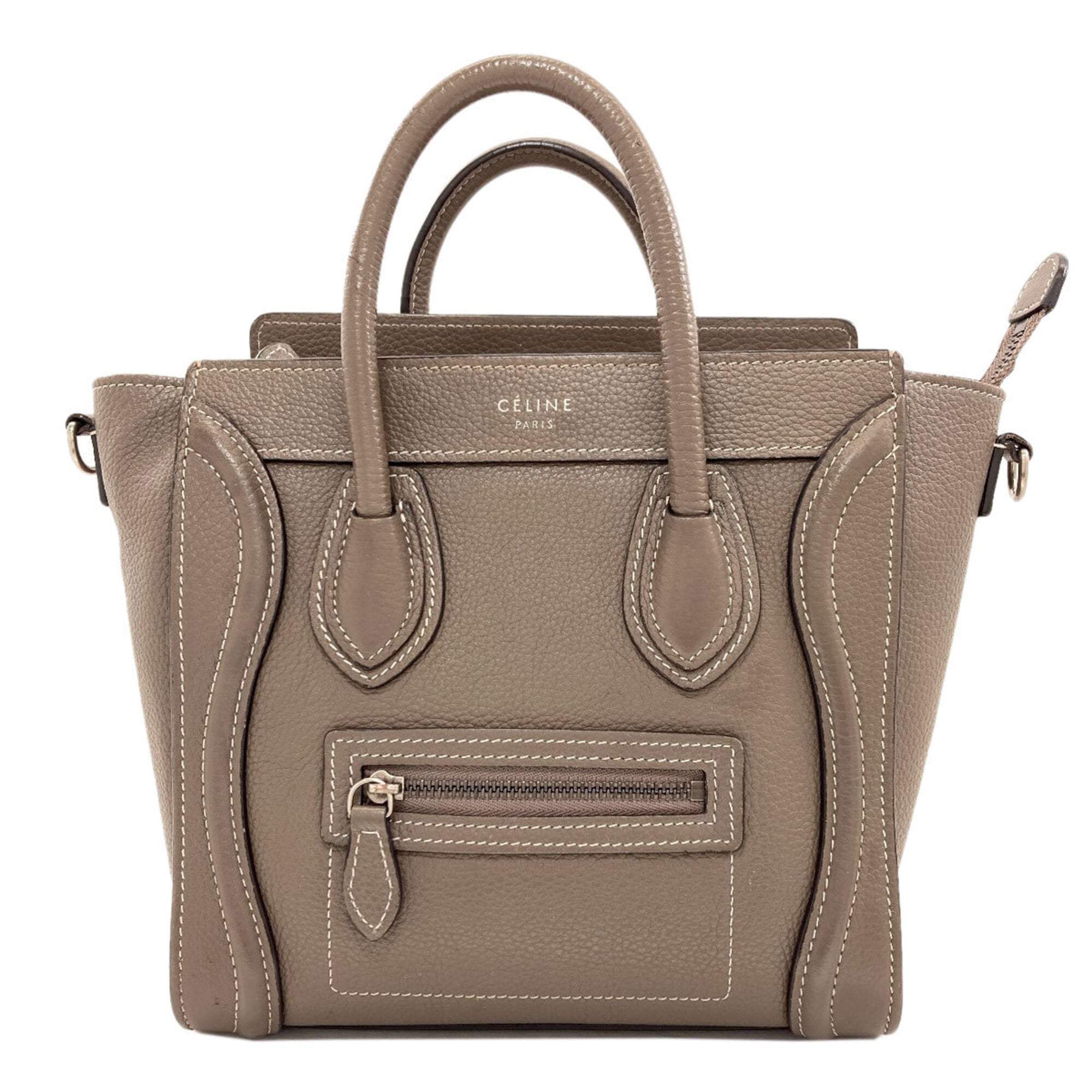 Celine Grayish Leather Handbag (Pre-Owned)