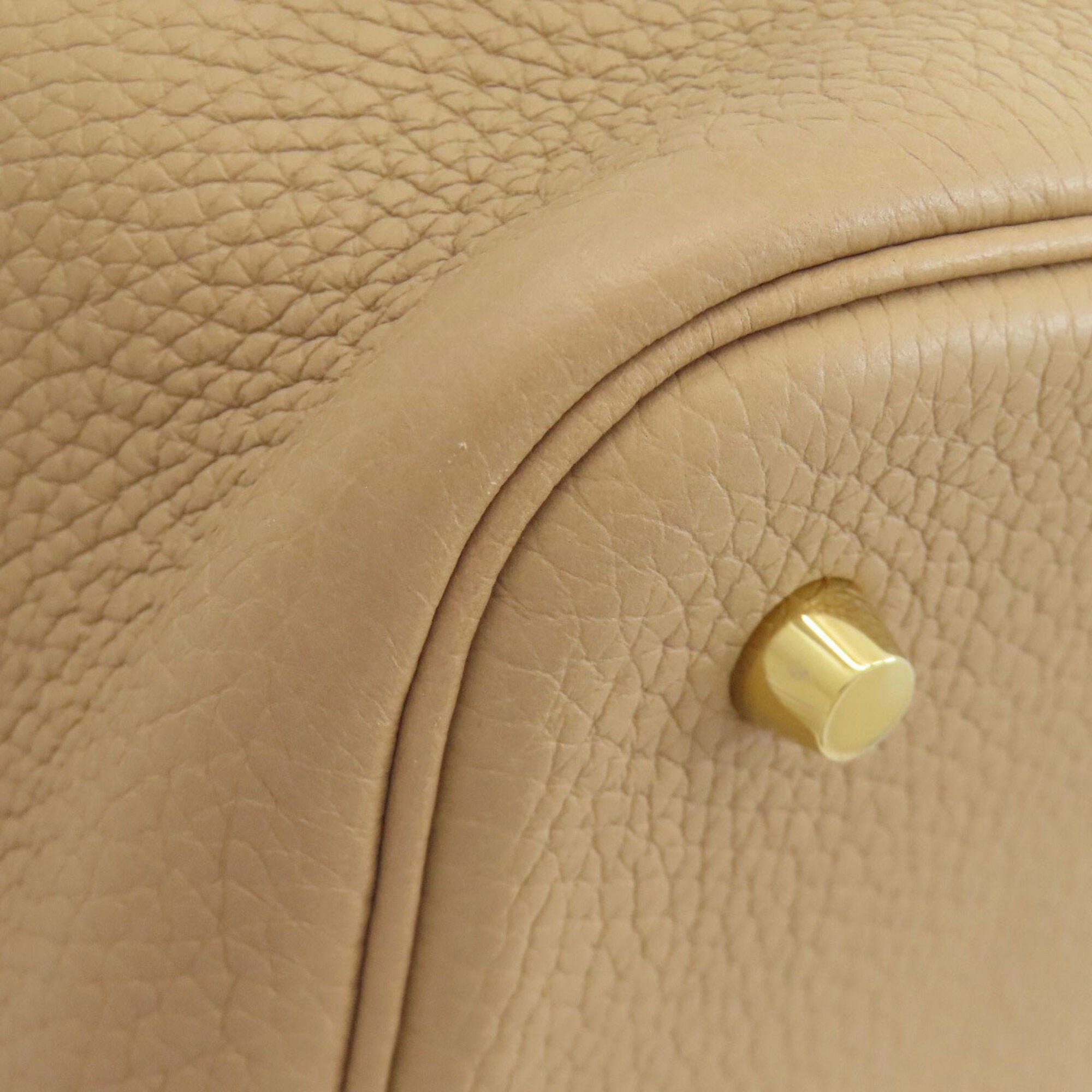 Hermes Beige Brown Taurillon Clemence Leather Handbag (Pre-Owned)