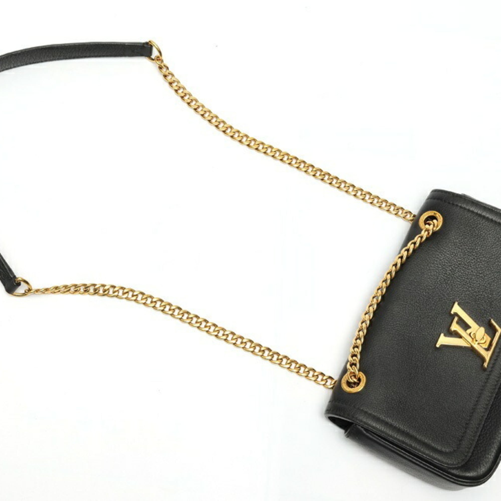 Louis Vuitton Black Leather Shoulder Bag (Pre-Owned)