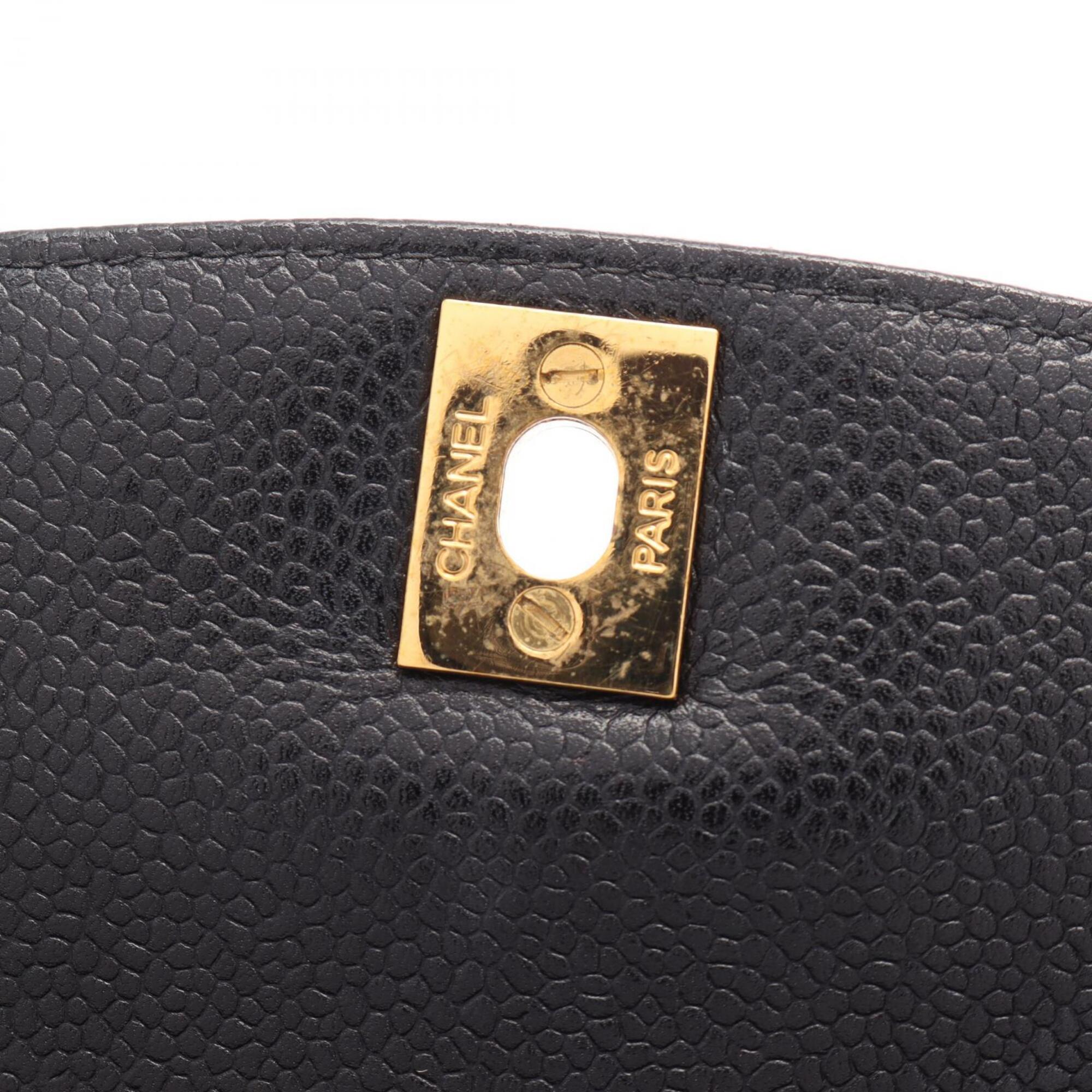 Chanel Black Grained Calfskin Handbag Shoulder Bag (Pre-Owned)