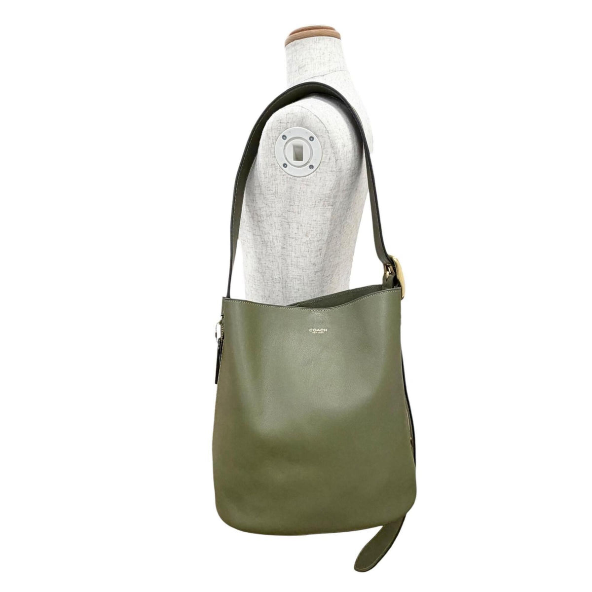 Coach Khaki Leather Pouch Shoulder Bag (Pre-Owned)