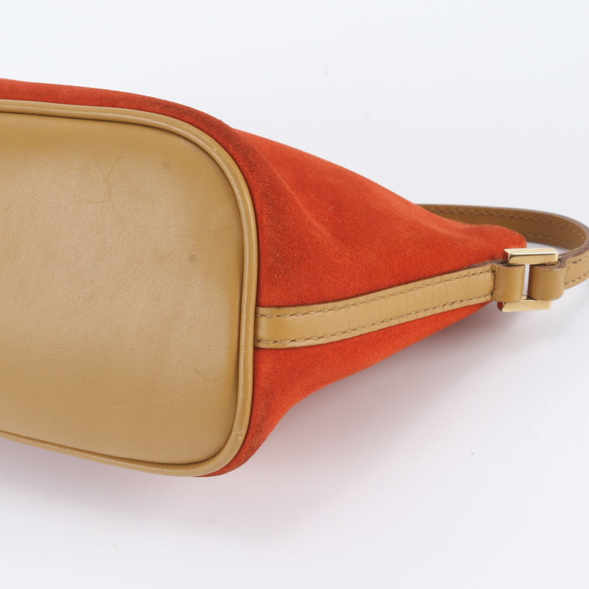 Gucci Red Color Leather Handbag Pouch Tote Bag (Pre-Owned)