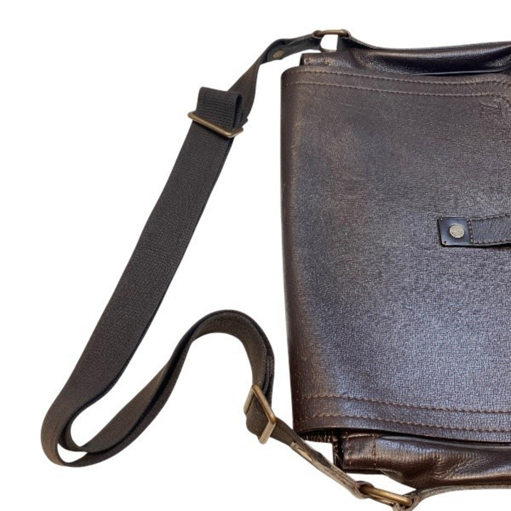Louis Vuitton Coffee Dark Brown Leather Handbag Messenger Bag (Pre-Owned)