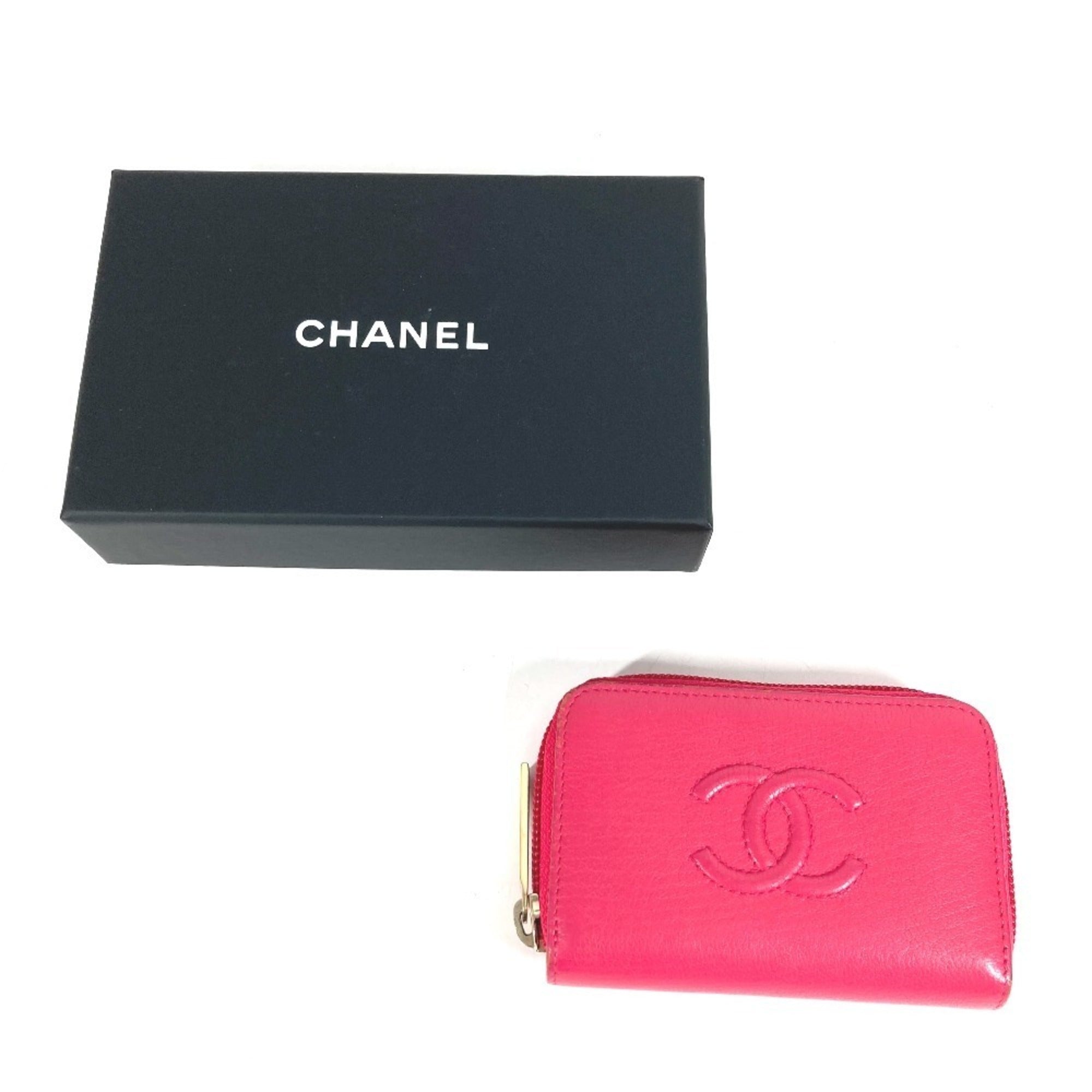 Chanel Pink Leather Coin Purse/Coin Case (Pre-Owned)