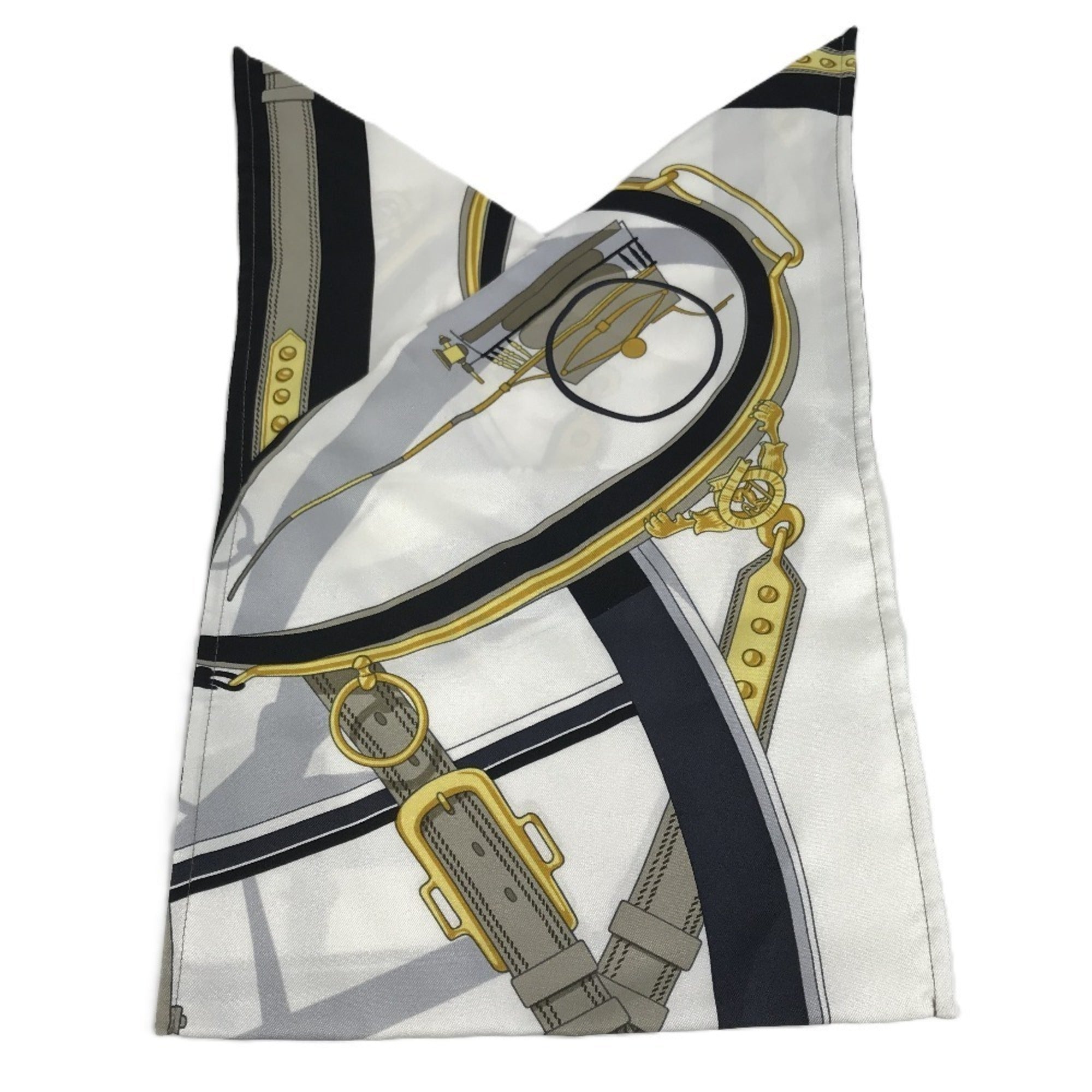 Hermes Black White Silk Handbag Pouch (Pre-Owned)