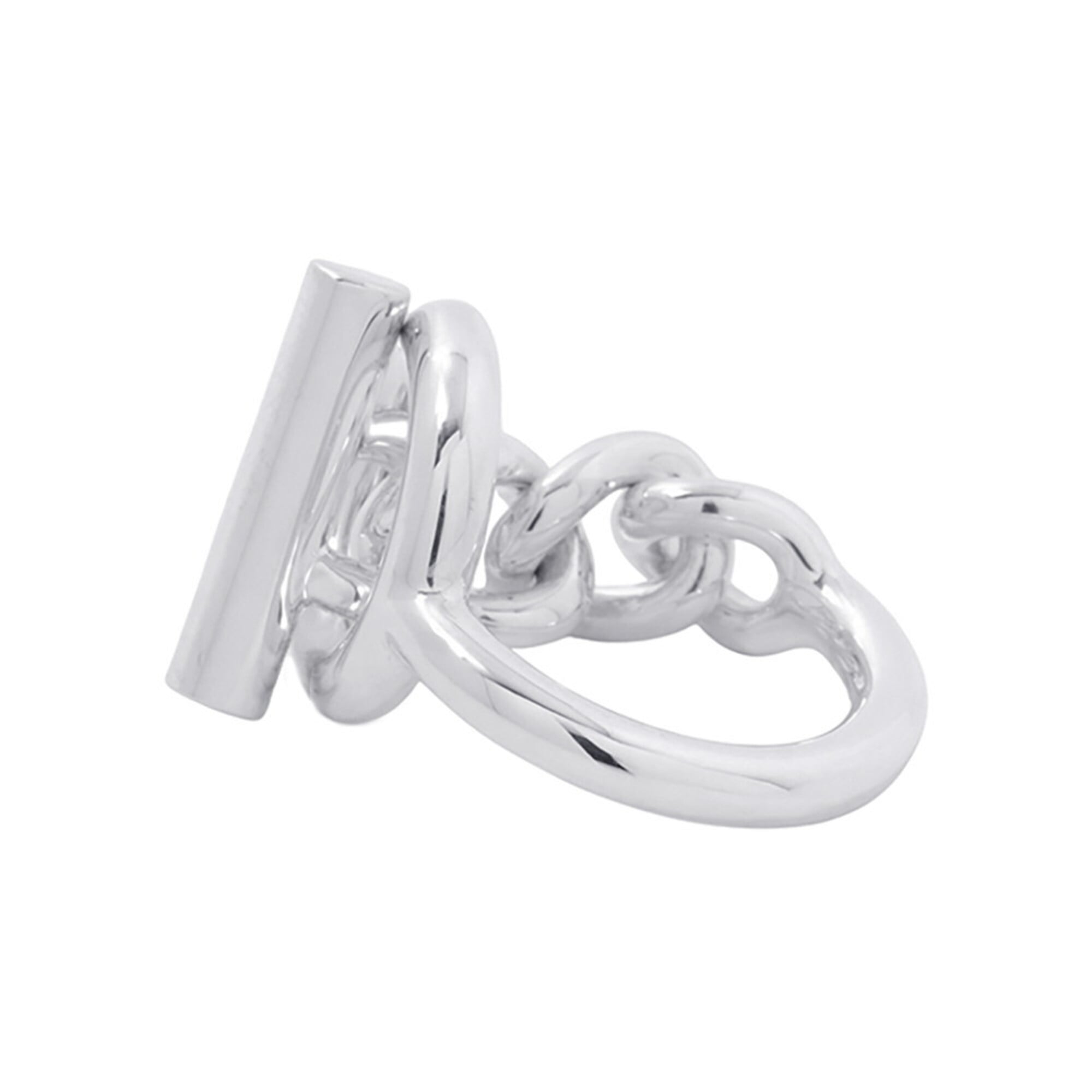 Hermes Silver 925 Band Ring (Pre-Owned)