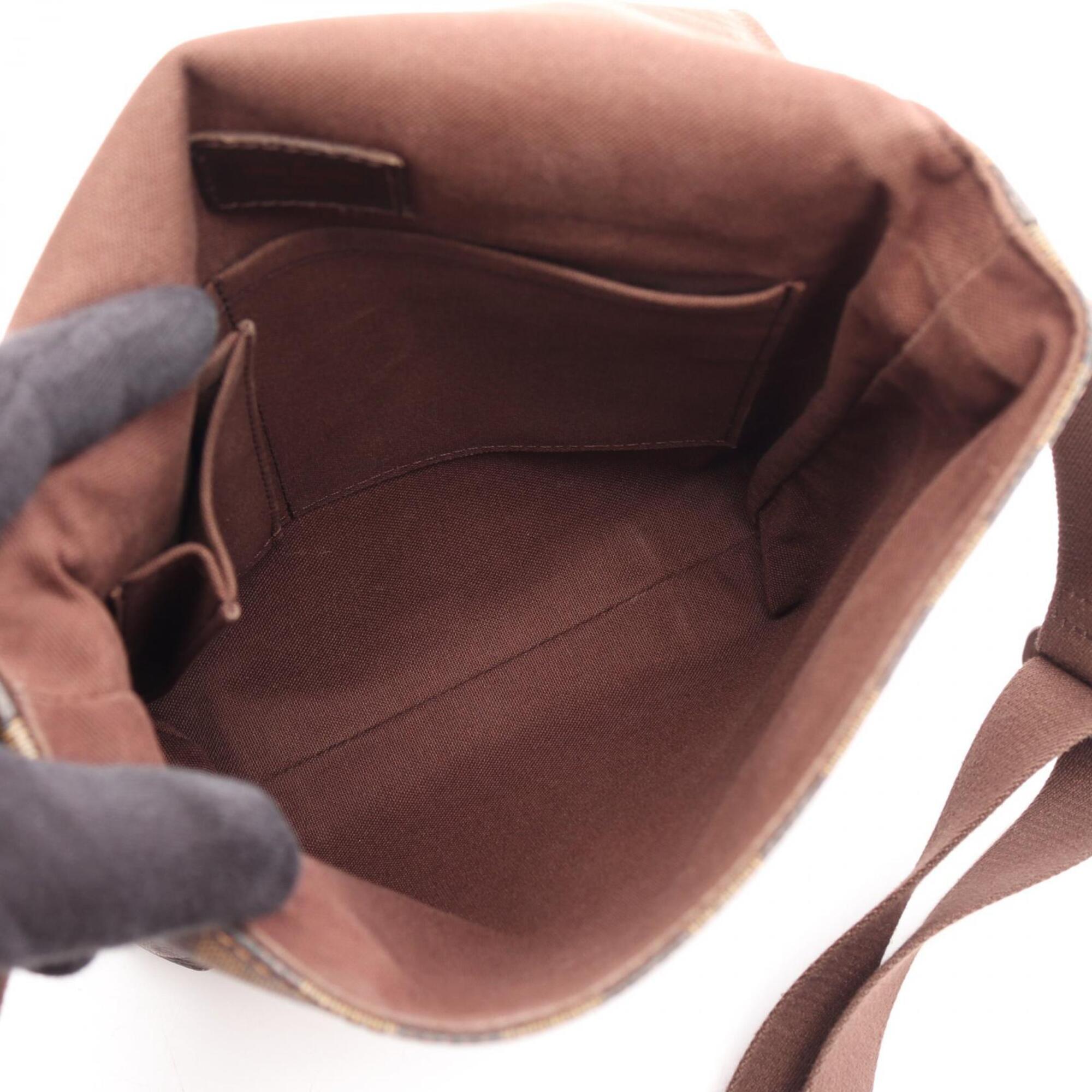 Louis Vuitton Brown Coated Canvas Leather Shoulder Bag (Pre-Owned)