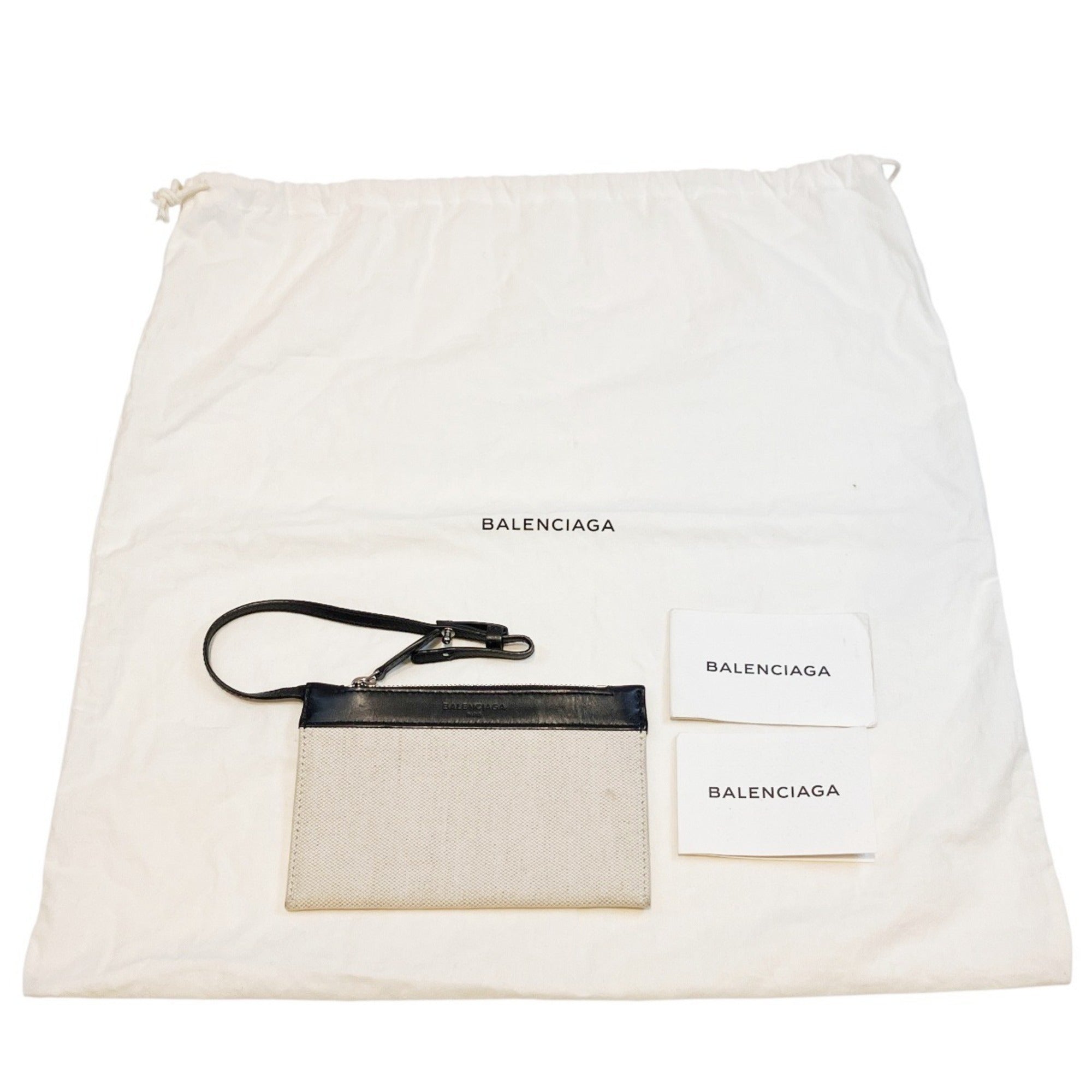 Balenciaga Black White Canvas Leather Shoulder Bag (Pre-Owned)
