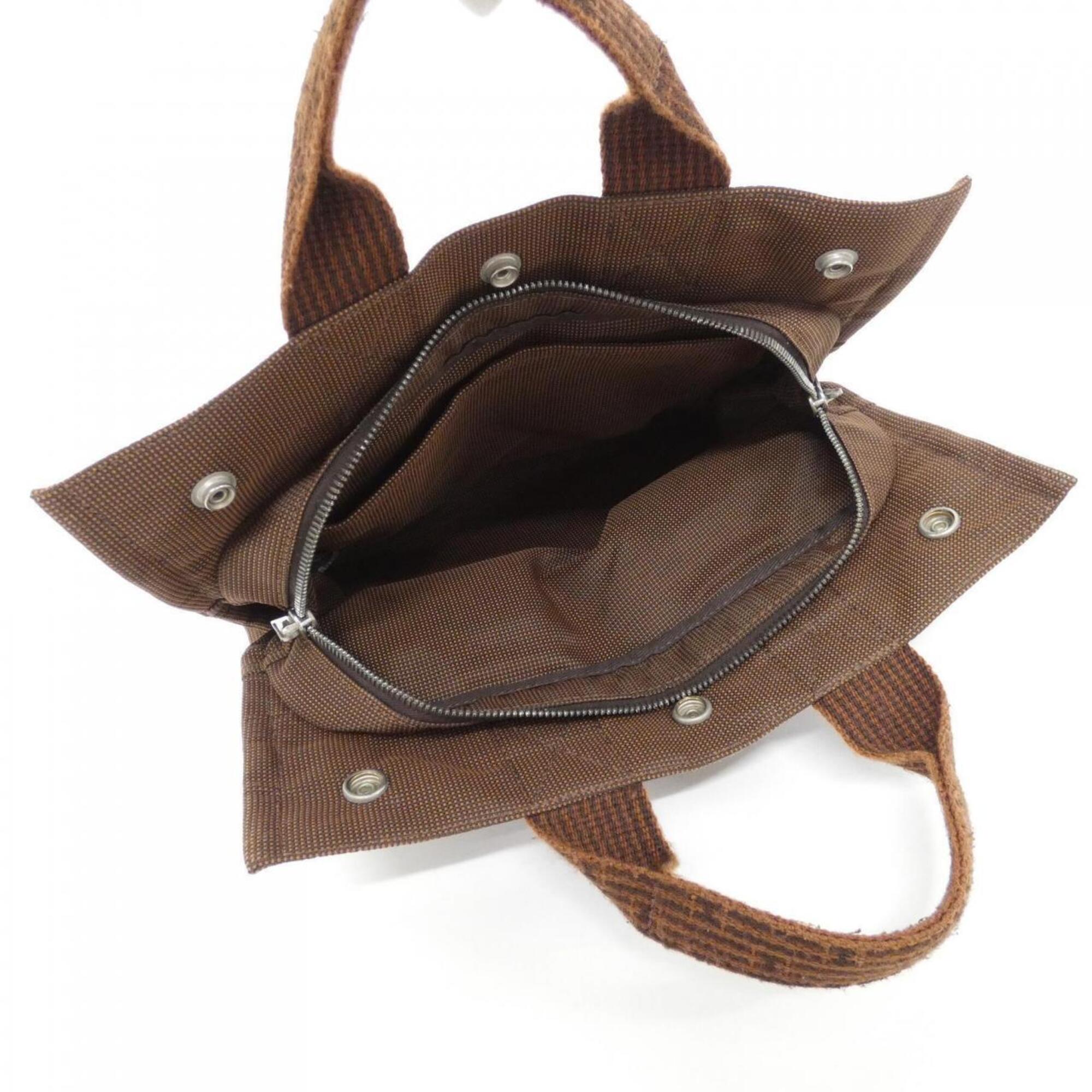 Hermes Her Line Brown Canvas Handbag (Pre-Owned)