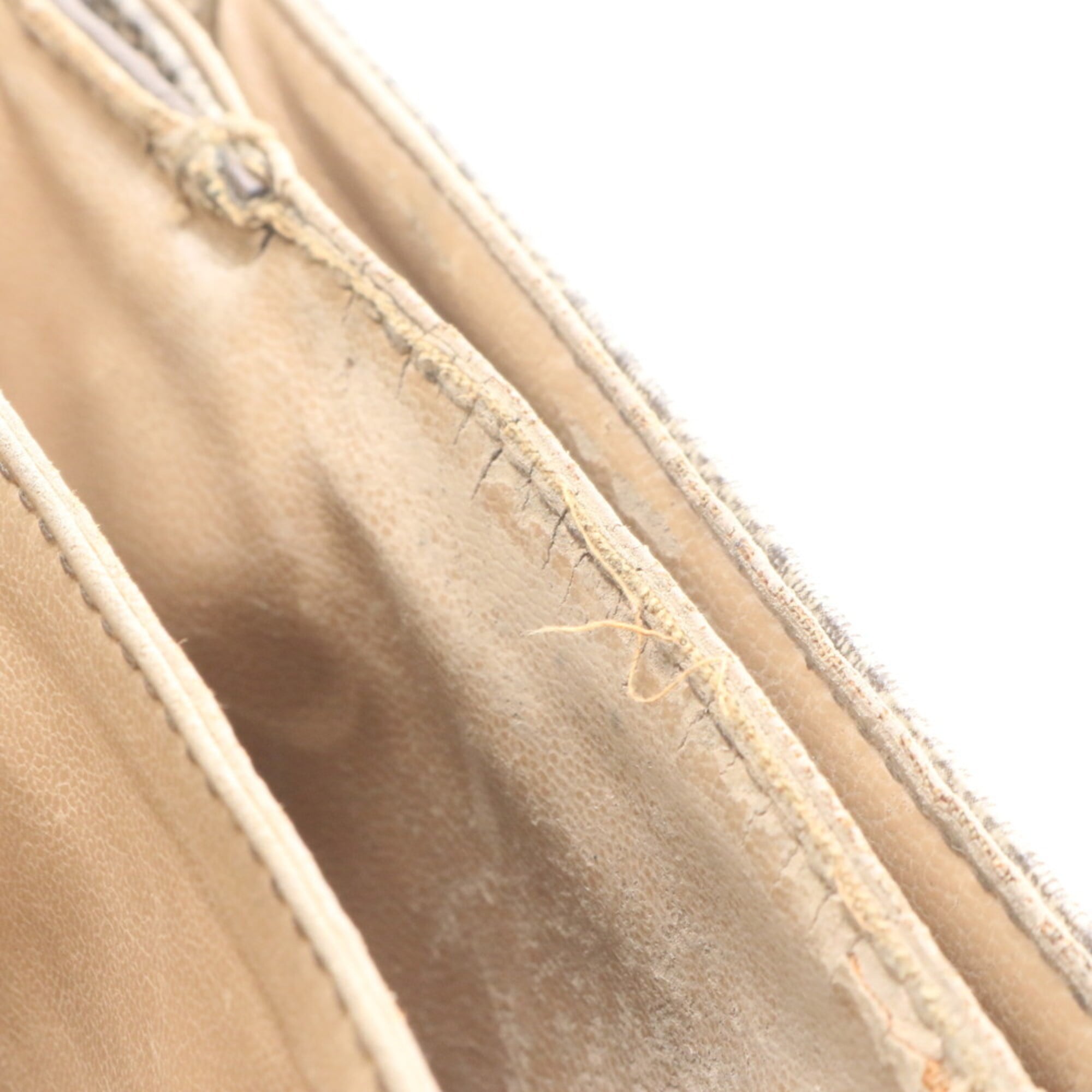 Gucci Brown Leather Coated Canvas Shoulder Bag (Pre-Owned)