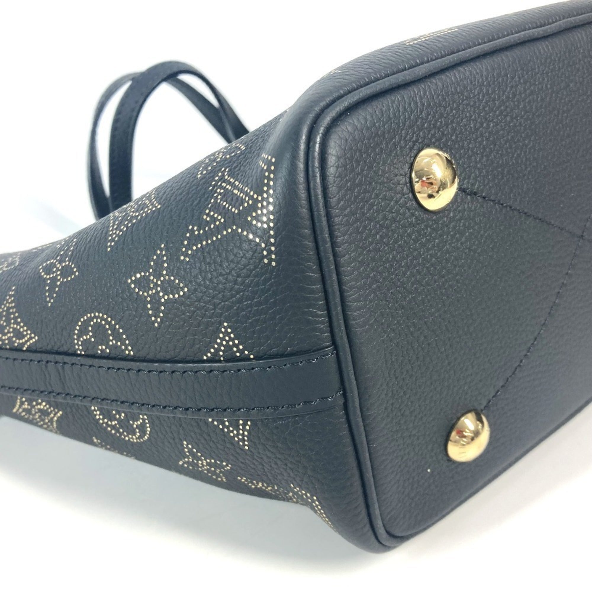 Louis Vuitton Black Blossom Gold Monogram Mahina Leather Leather Handbag Shoulder Bag Tote Bag (Pre-Owned)
