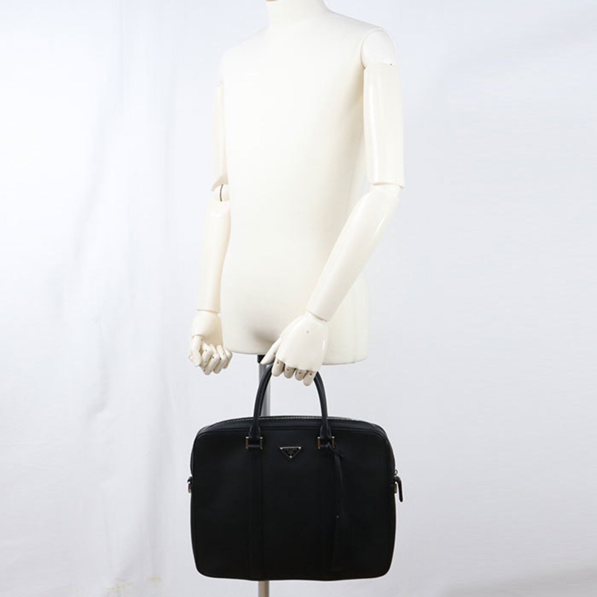 Prada Black Leather Briefcase (Pre-Owned)