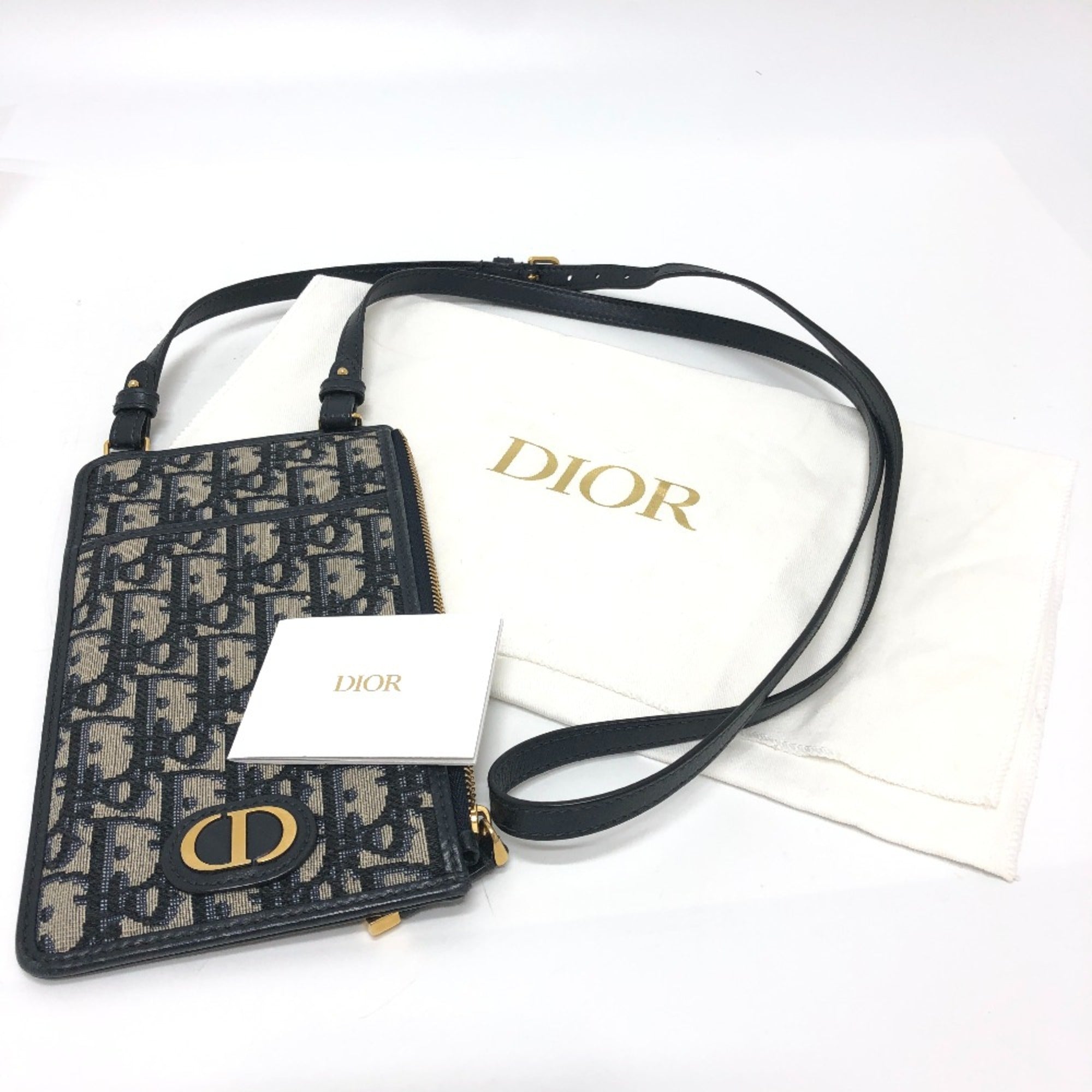 Christian Dior Navy Cloth Shoulder Bag (Pre-Owned)