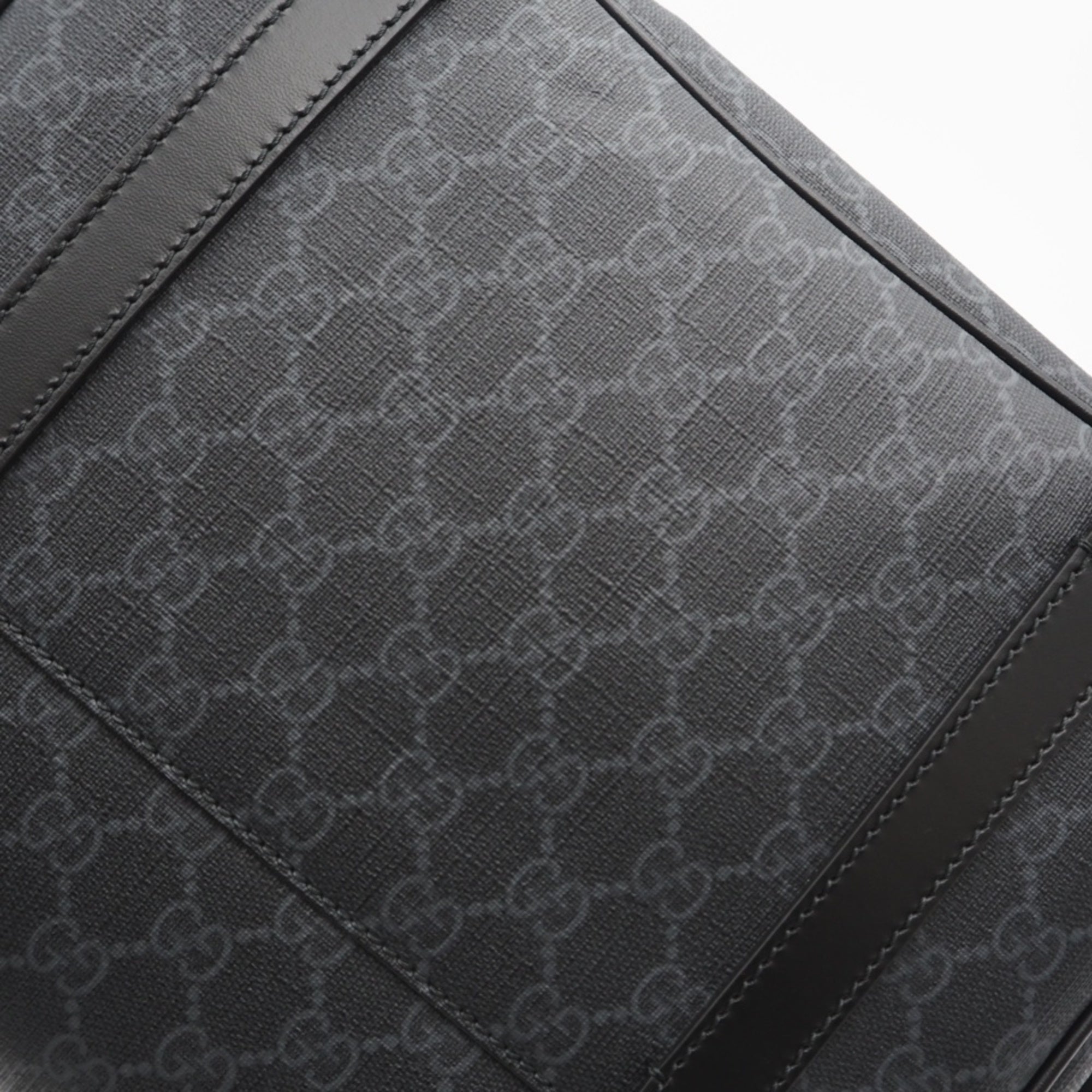 Gucci Black Gray Coated Canvas Messenger Bag Shoulder Bag (Pre-Owned)