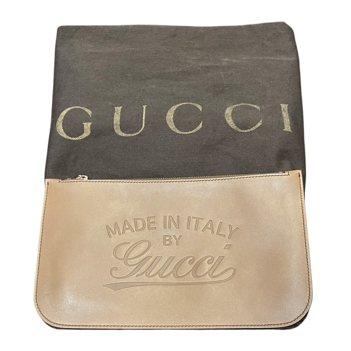 Gucci Beige Brown Canvas Leather Tote Bag (Pre-Owned)