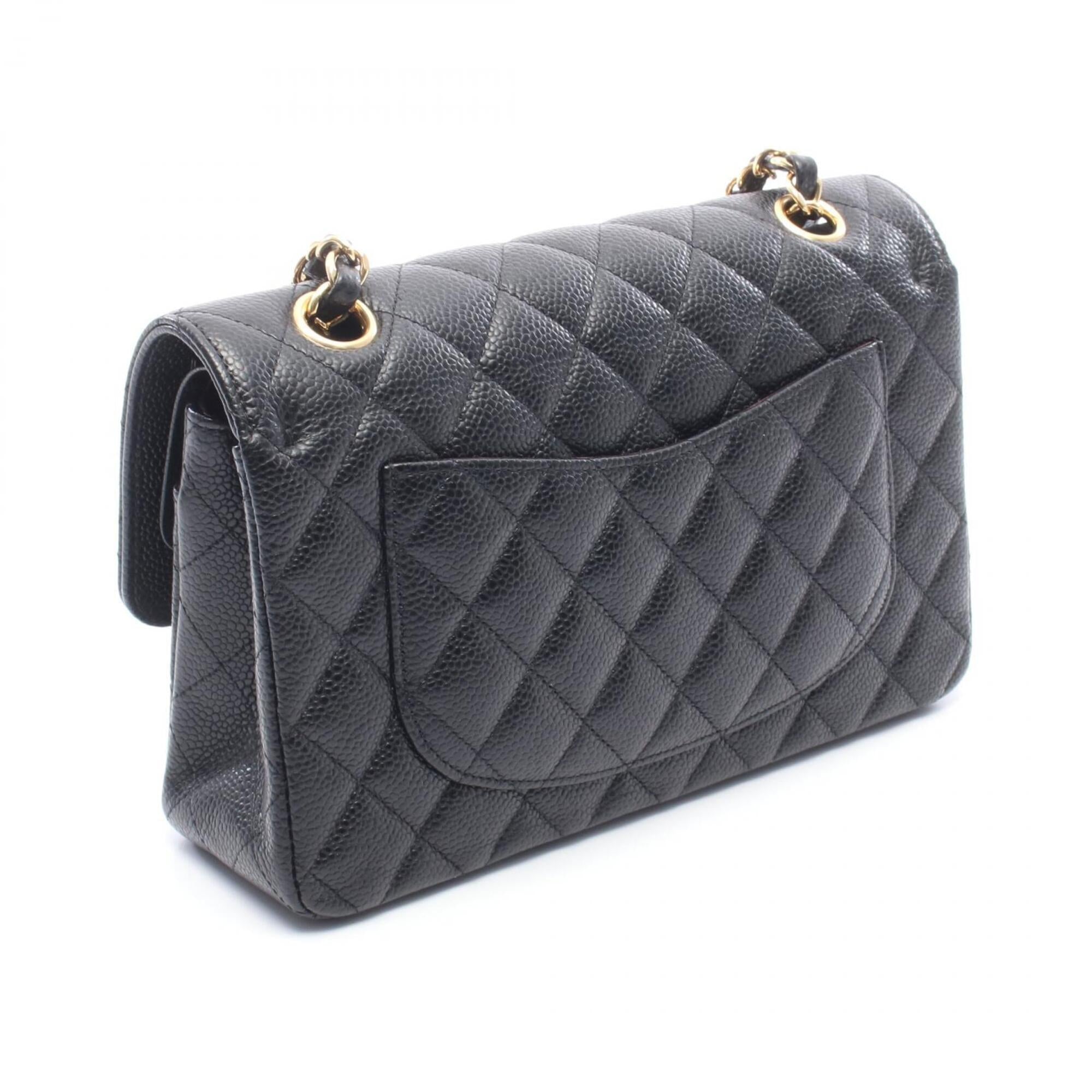 Chanel Black Leather Handbag Shoulder Bag (Pre-Owned)