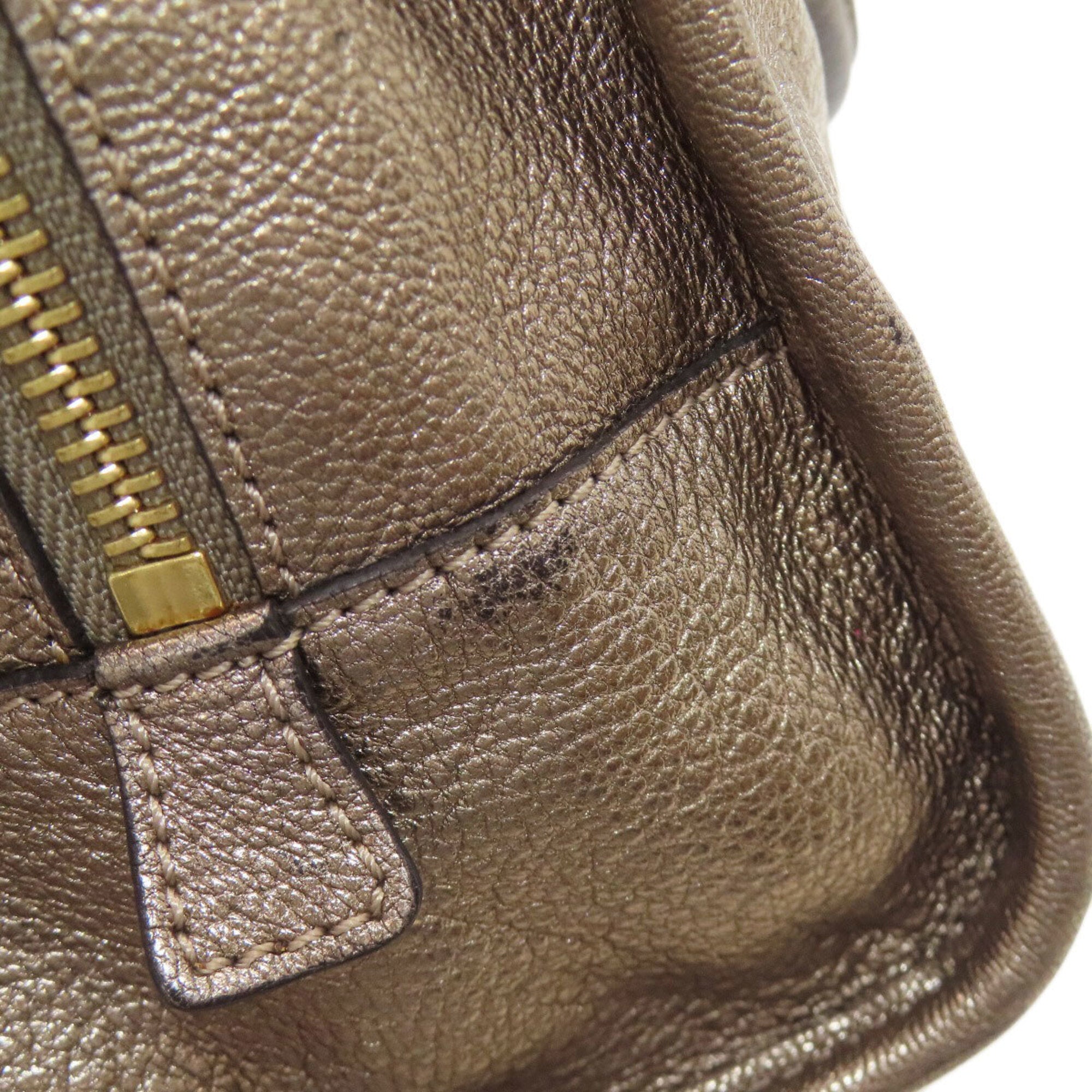 Loewe Gold Leather Handbag (Pre-Owned)