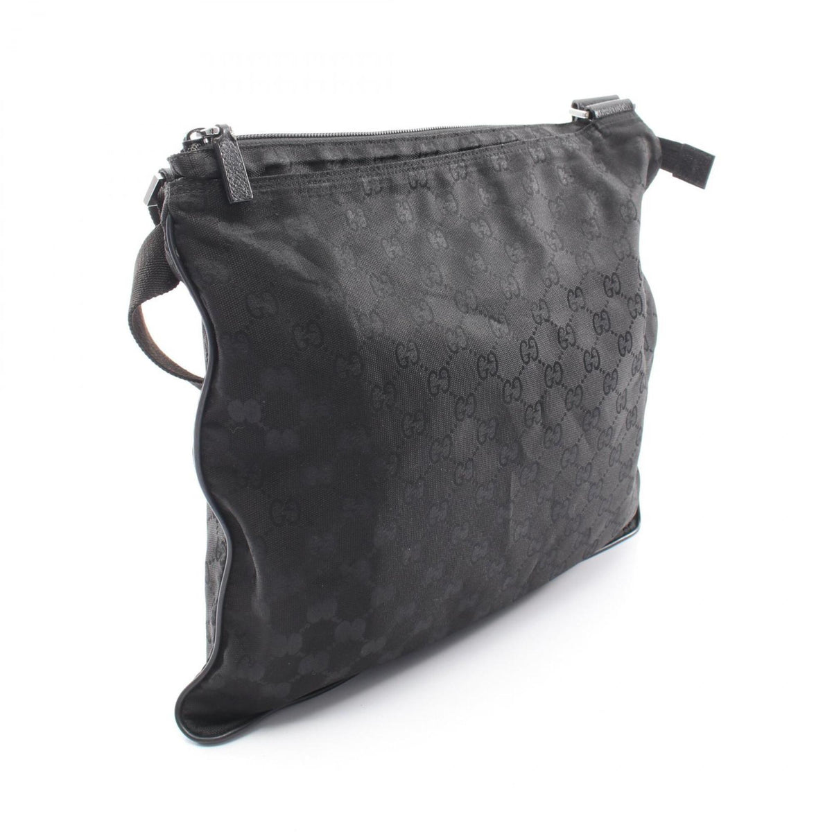 Gucci Black Canvas Leather Handbag Shoulder Bag (Pre-Owned)