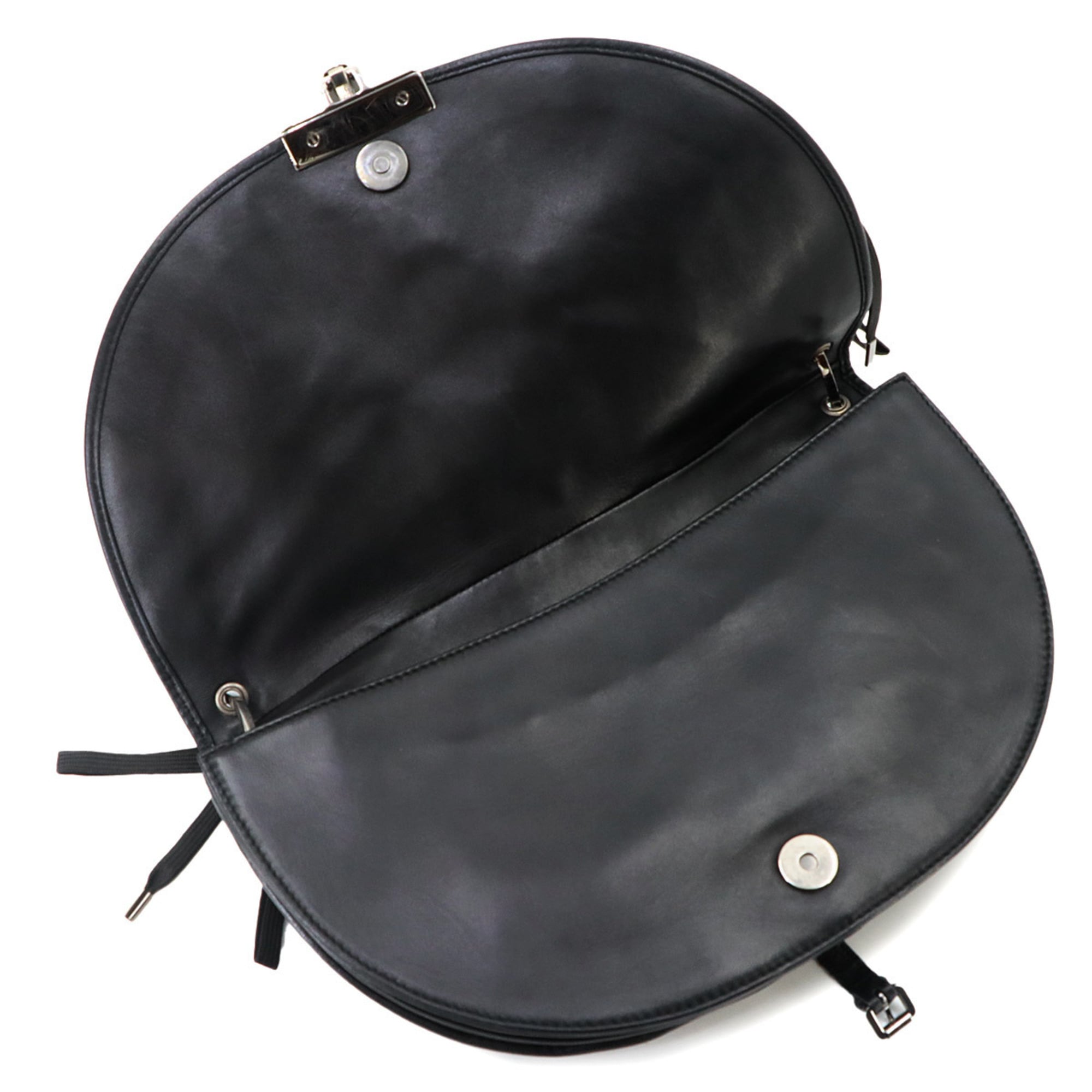Christian Dior Black Leather Handbag Shoulder Bag (Pre-Owned)