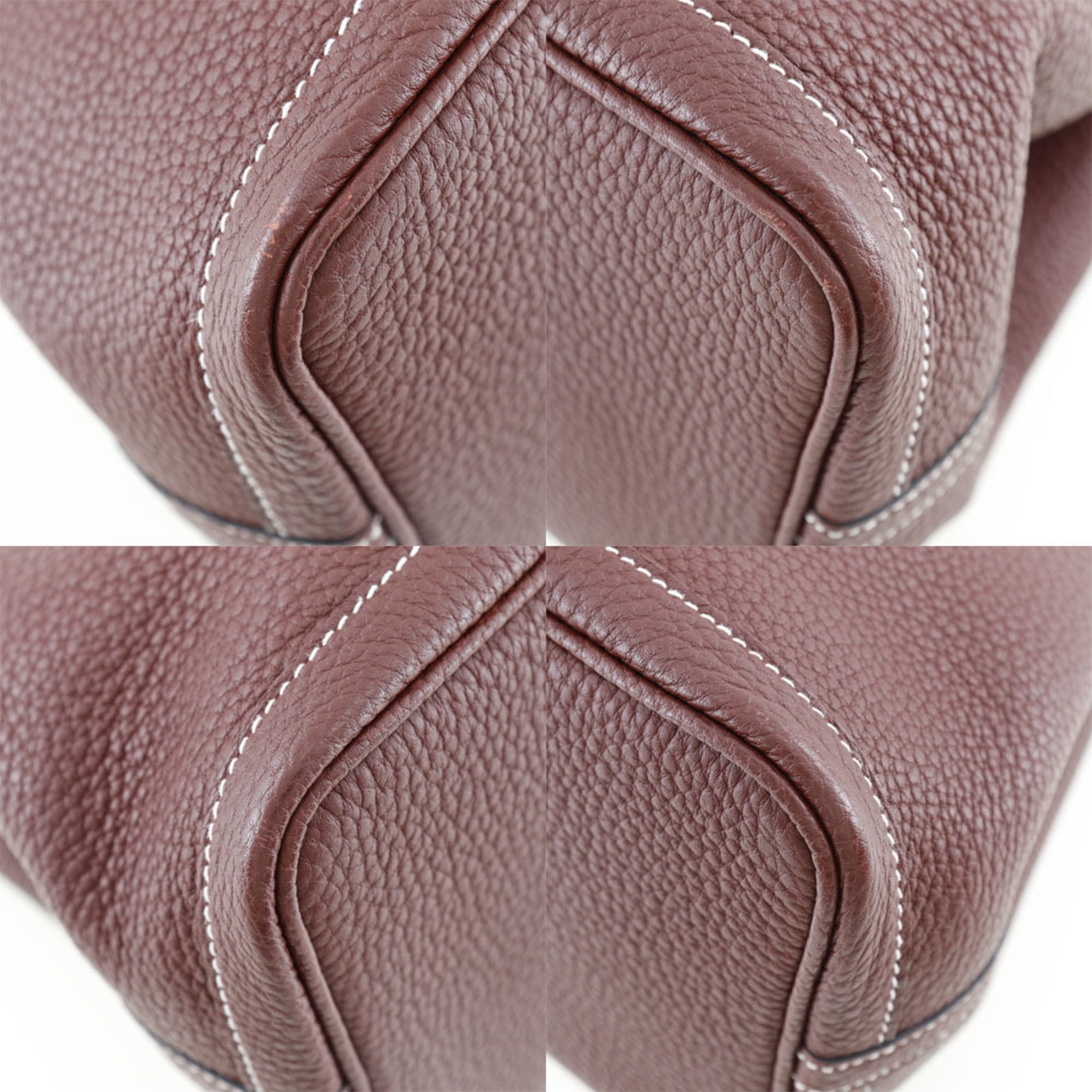 Hermes Rouge H Country Leather Handbag (Pre-Owned)