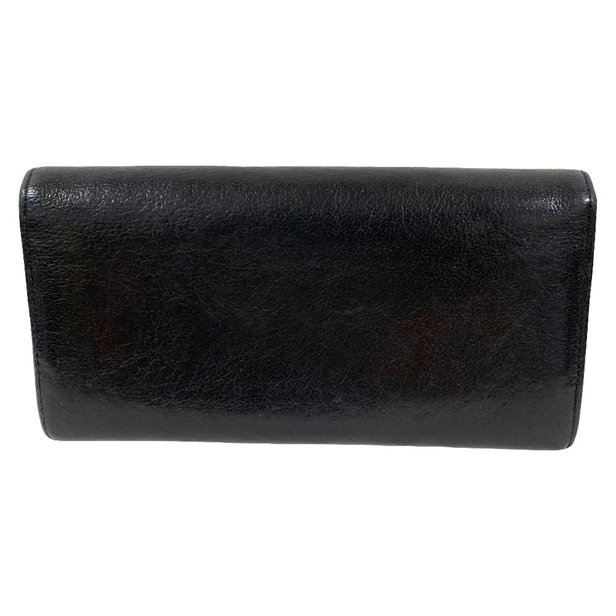 Cartier Black Leather Long Wallet (Bi-Fold) (Pre-Owned)