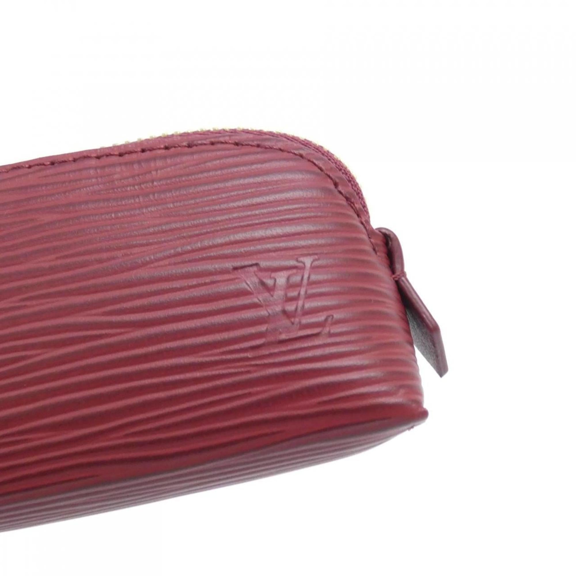 Louis Vuitton Red Color Leather Handbag Pouch (Pre-Owned)