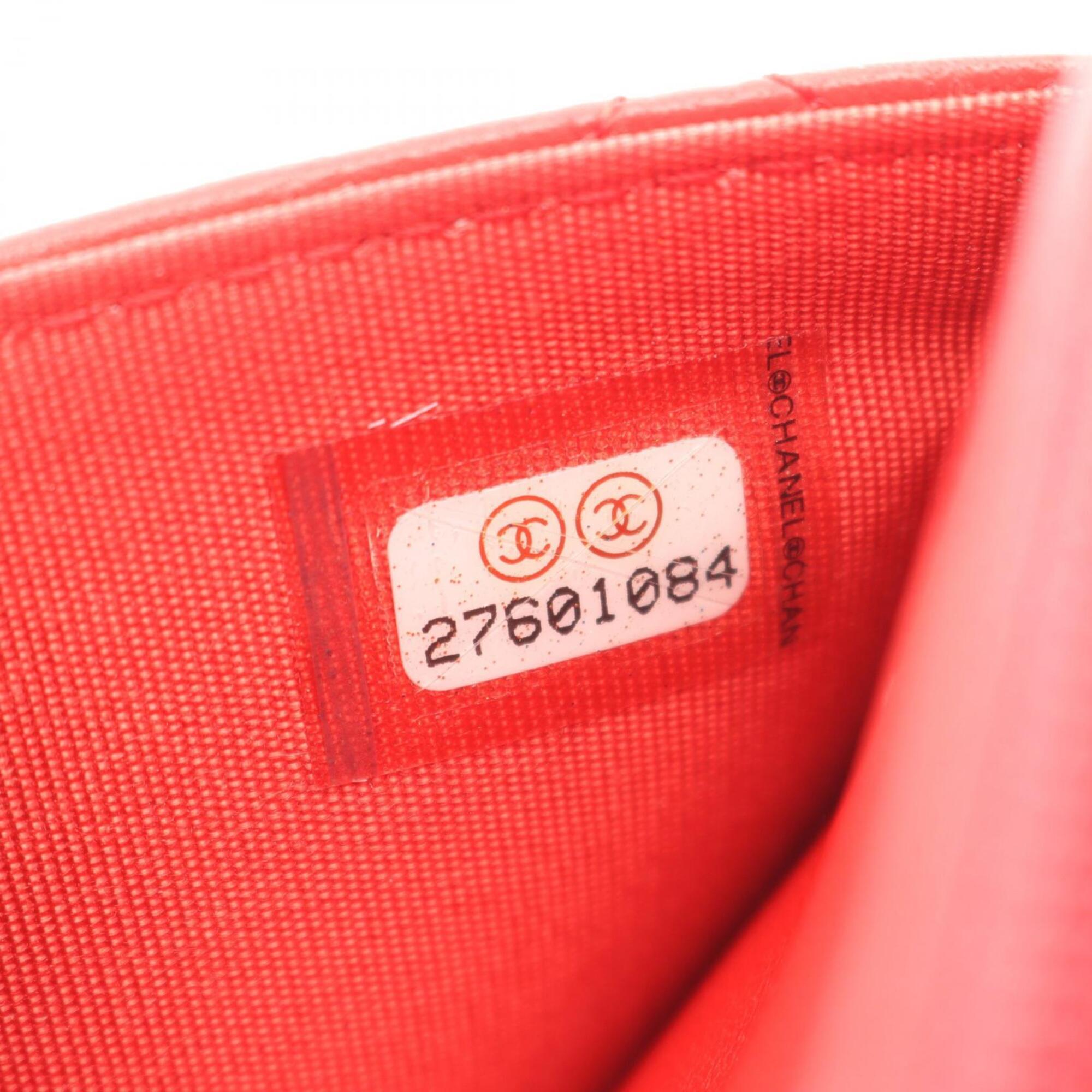 Chanel Red Color Leather Handbag Shoulder Bag (Pre-Owned)