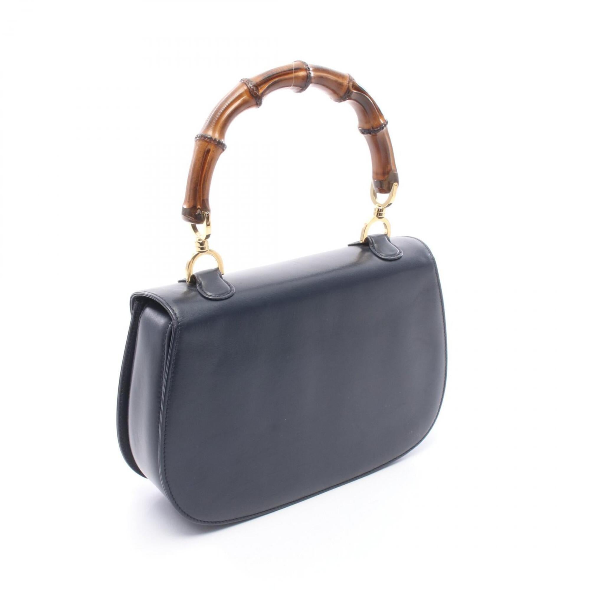Gucci Navy Leather Handbag (Pre-Owned)