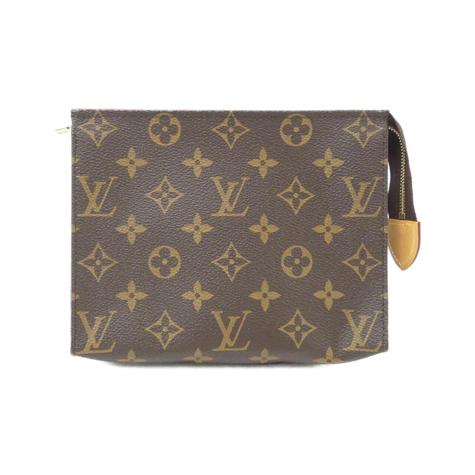 Louis Vuitton Marron Coated Canvas Handbag Pouch (Pre-Owned)